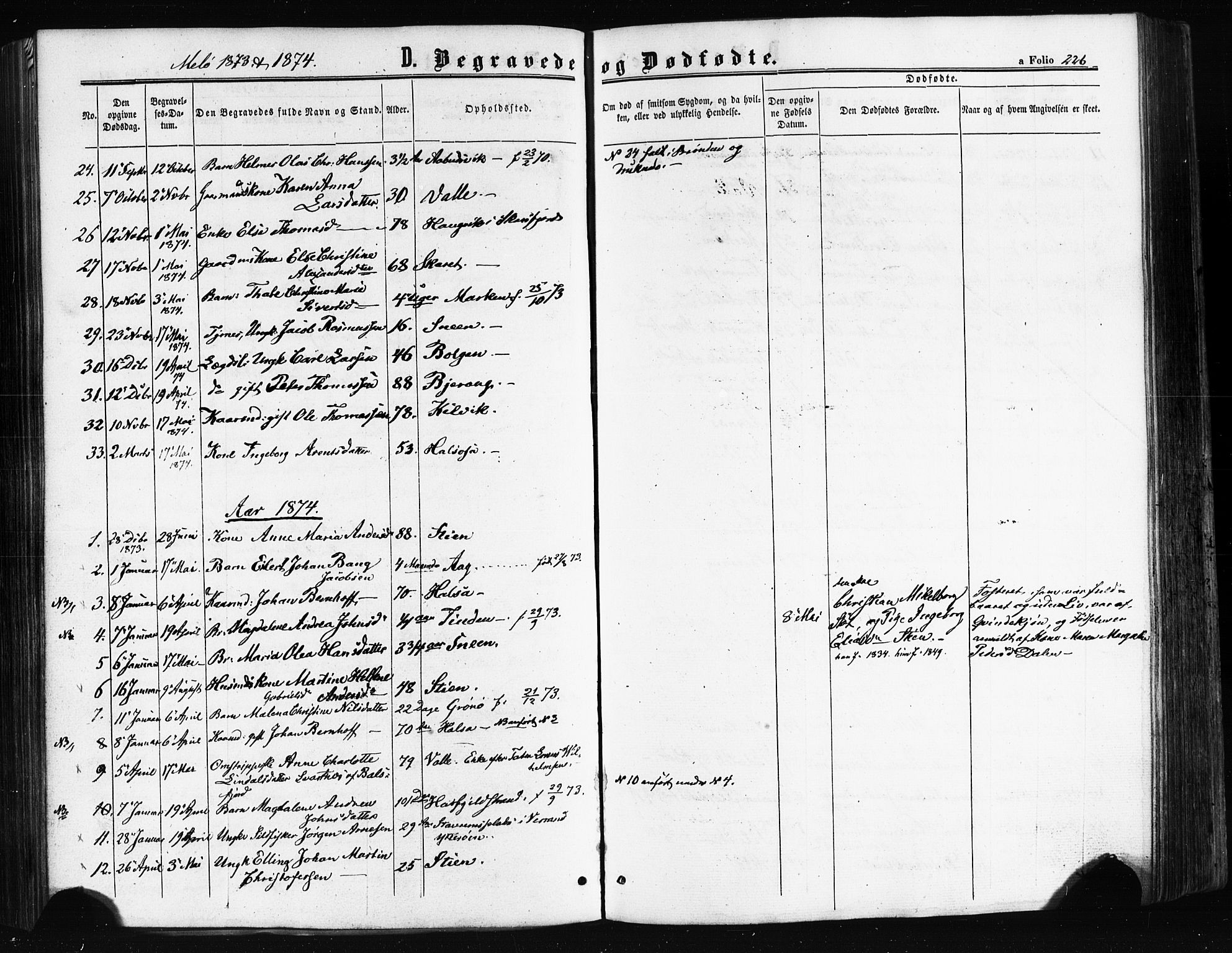 Ministerialprotokoller, klokkerbøker og fødselsregistre - Nordland, AV/SAT-A-1459/841/L0607: Parish register (official) no. 841A11 /2, 1863-1877, p. 226