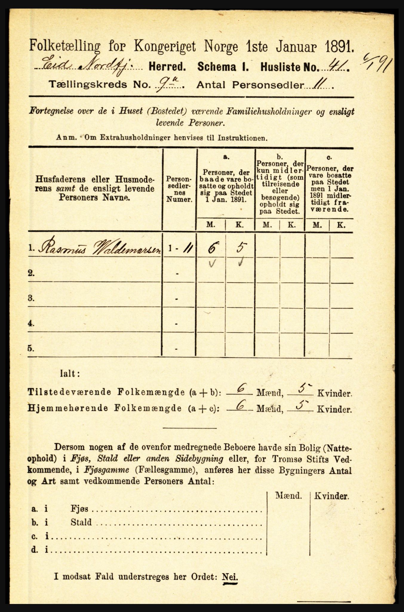 RA, 1891 census for 1443 Eid, 1891, p. 2187