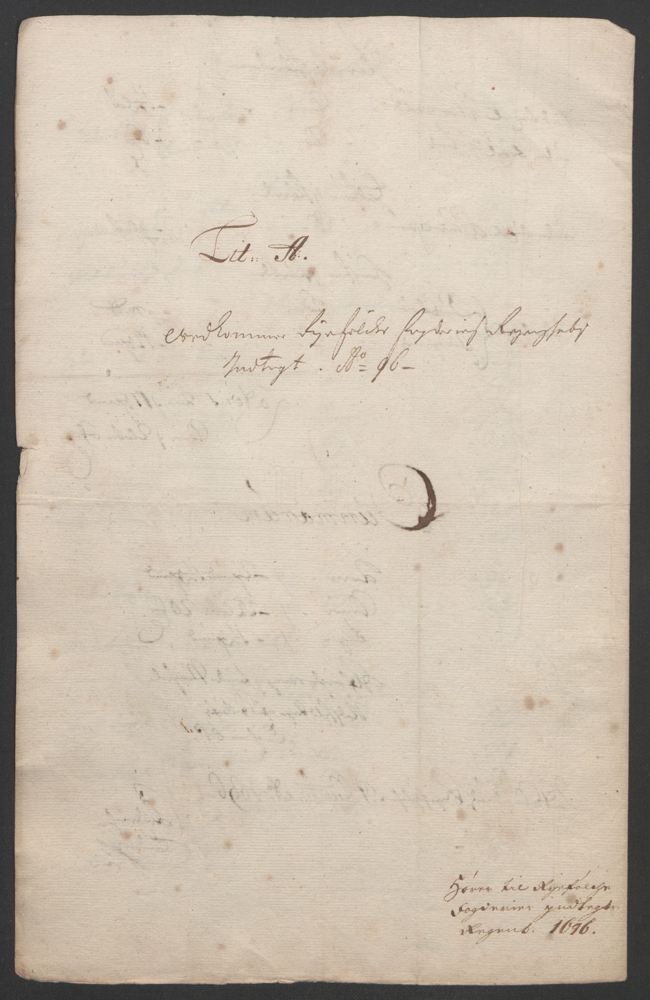 Rentekammeret inntil 1814, Reviderte regnskaper, Fogderegnskap, RA/EA-4092/R47/L2857: Fogderegnskap Ryfylke, 1694-1696, p. 248