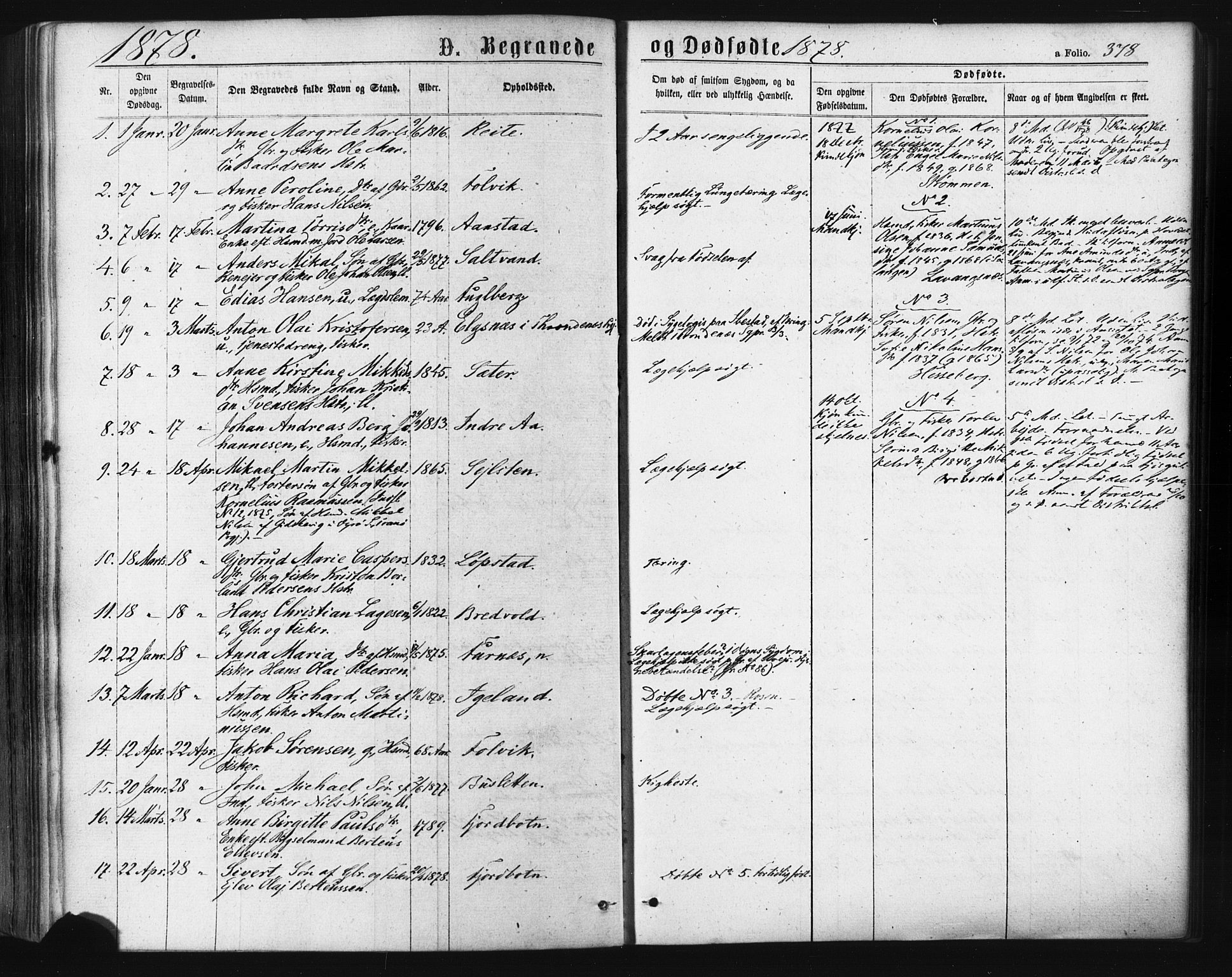 Ibestad sokneprestembete, SATØ/S-0077/H/Ha/Haa/L0010kirke: Parish register (official) no. 10, 1869-1879, p. 378