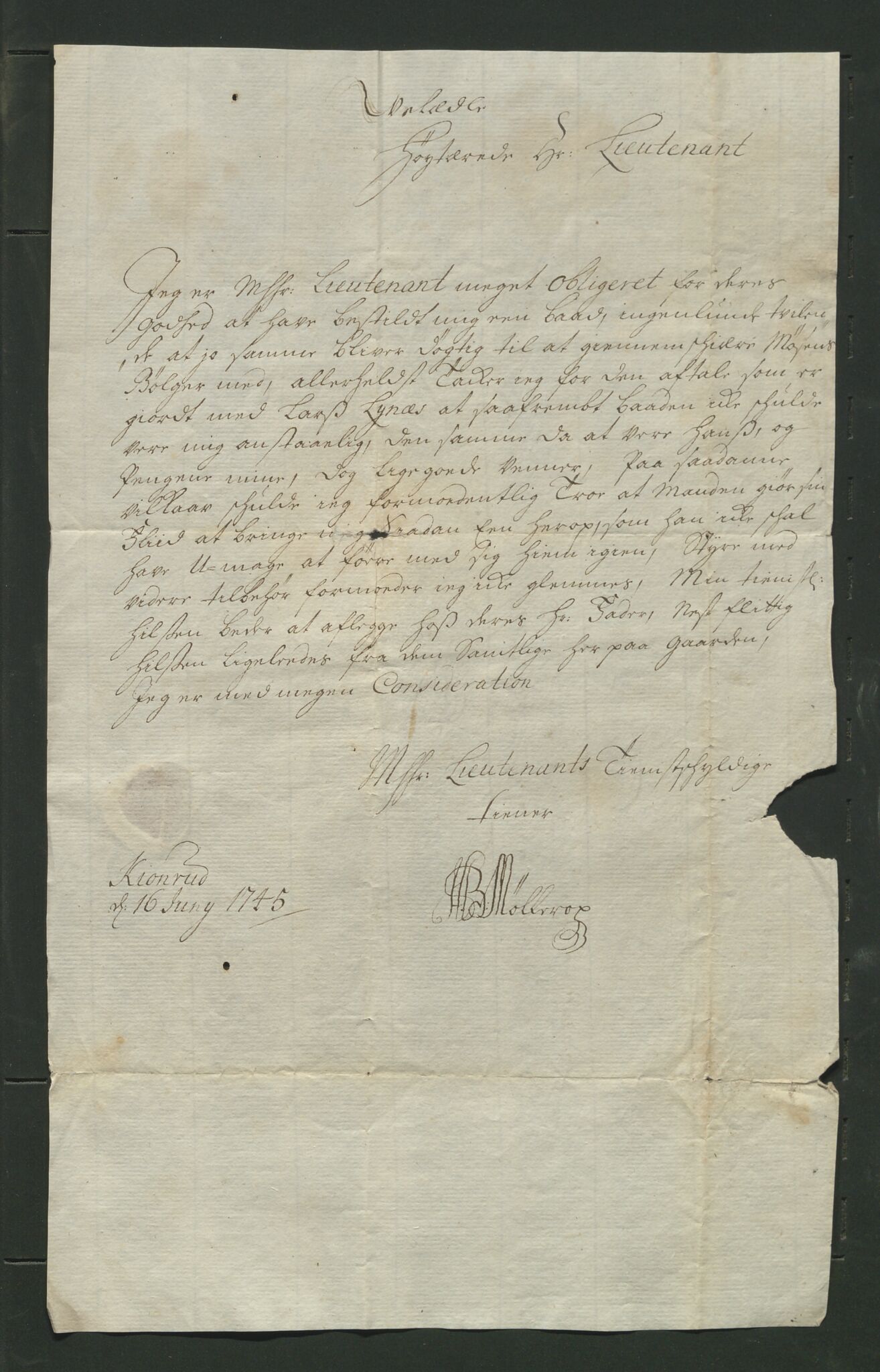 Åker i Vang, Hedmark, og familien Todderud, AV/SAH-ARK-010/J/Jc/L0001: Korrespondanse, 1706-1752, p. 138