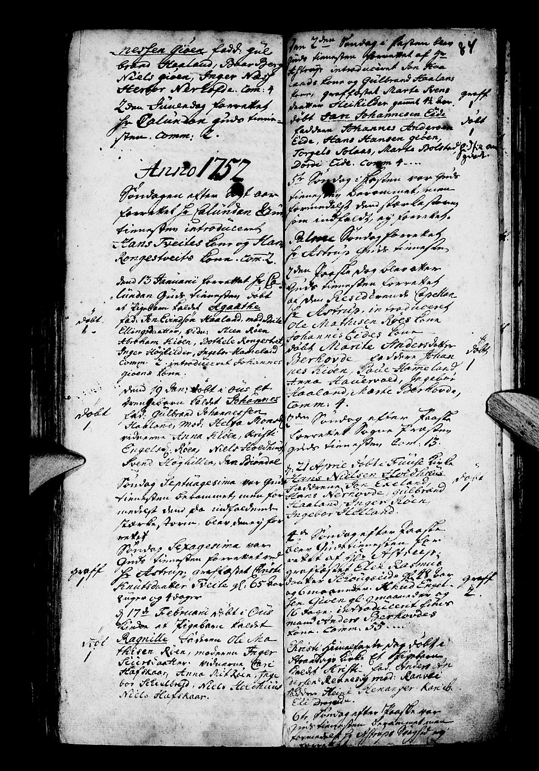 Os sokneprestembete, SAB/A-99929: Parish register (official) no. A 3, 1669-1760, p. 84