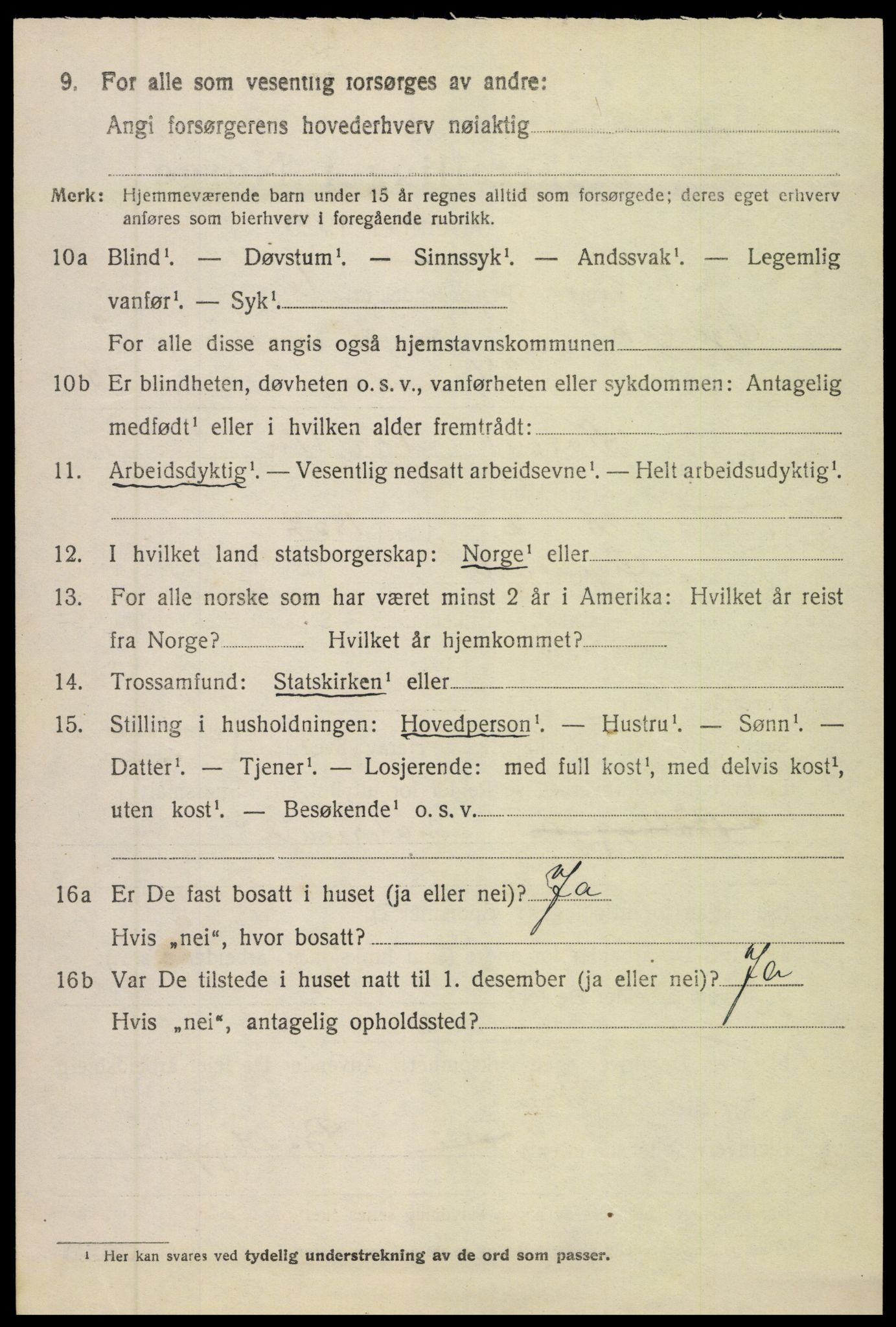 SAK, 1920 census for Øyestad, 1920, p. 2227