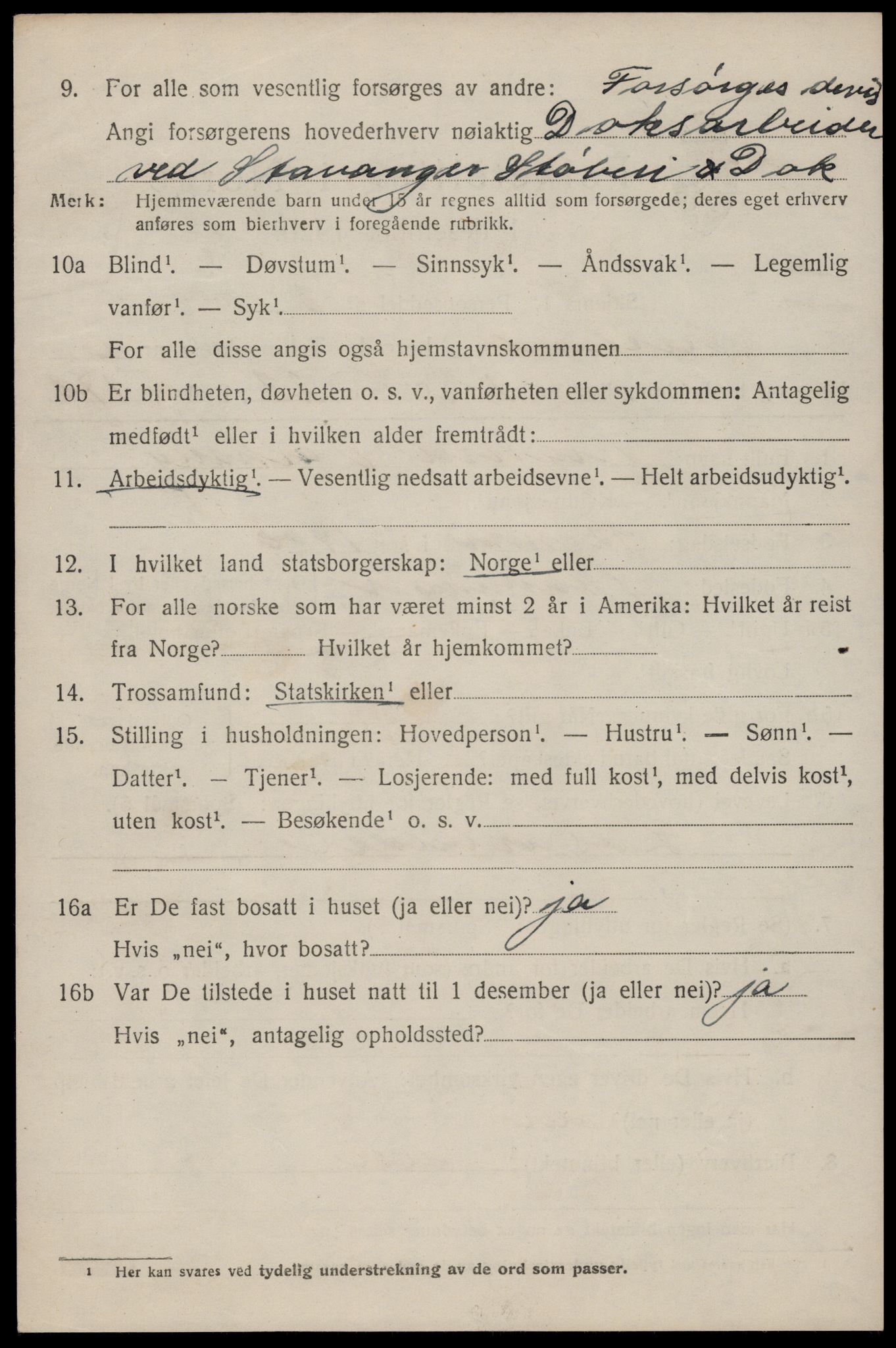 SAST, 1920 census for Hetland, 1920, p. 9462
