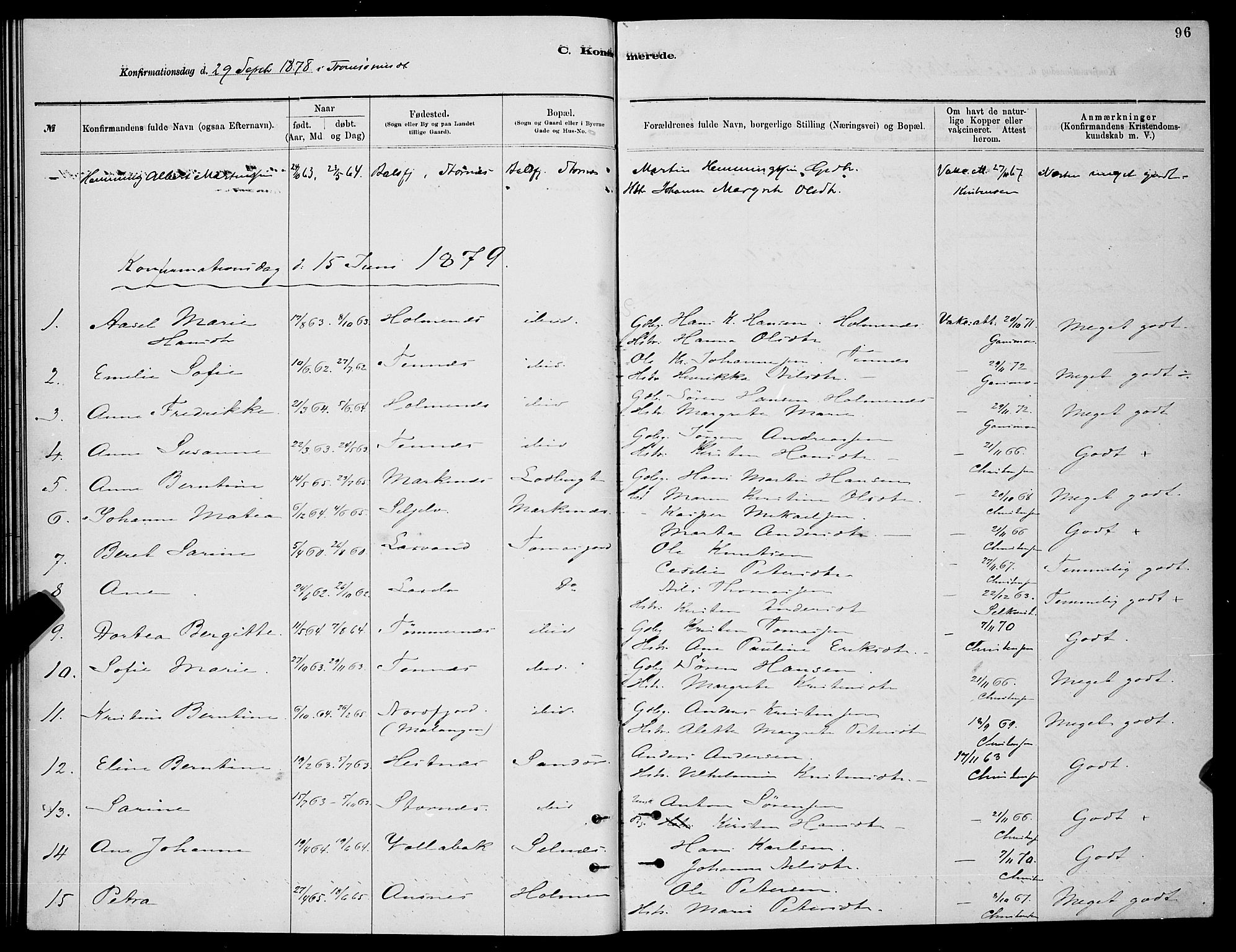 Balsfjord sokneprestembete, SATØ/S-1303/G/Ga/L0007klokker: Parish register (copy) no. 7, 1878-1889, p. 96