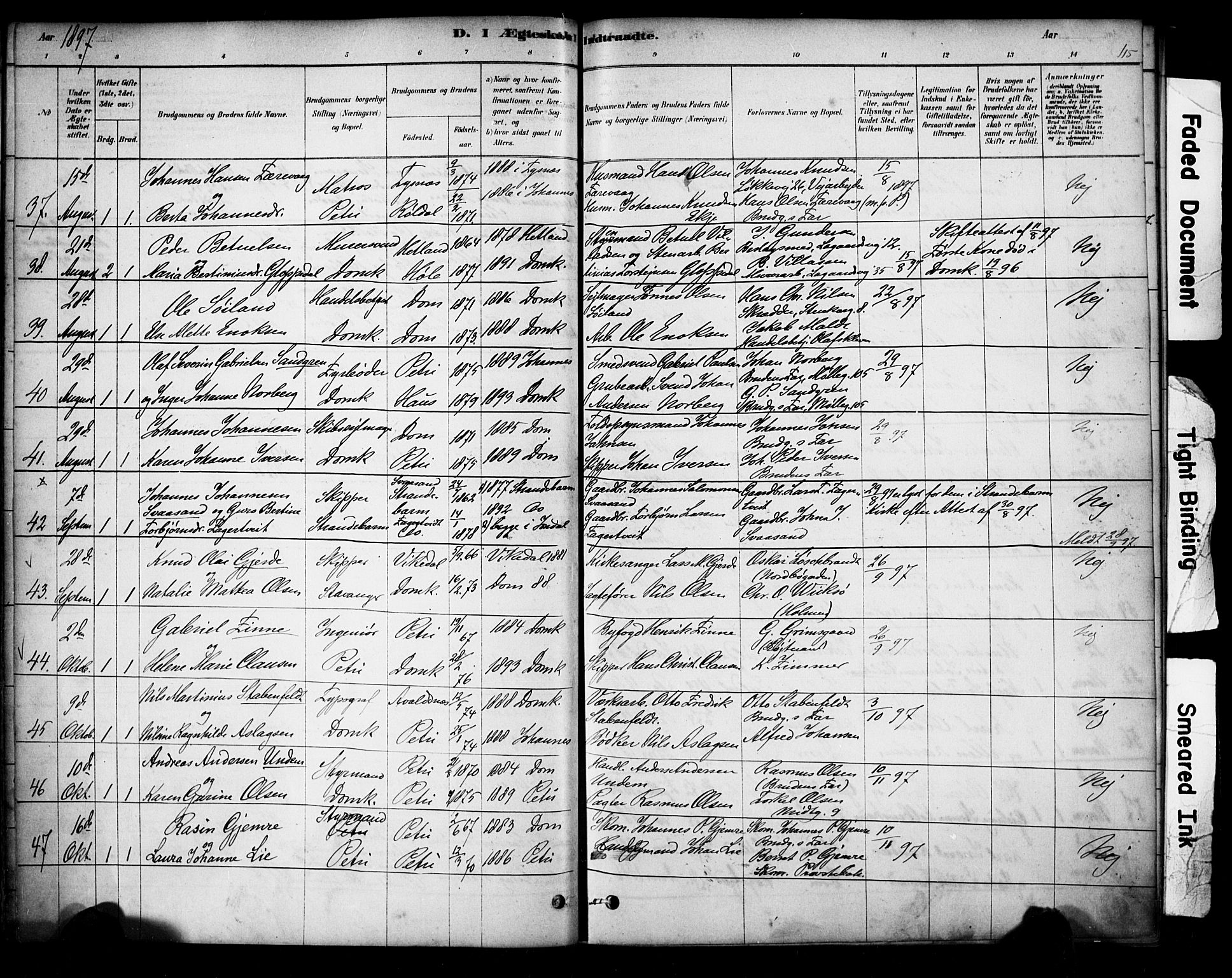 Domkirken sokneprestkontor, AV/SAST-A-101812/001/30/30BA/L0029: Parish register (official) no. A 28, 1878-1904, p. 115