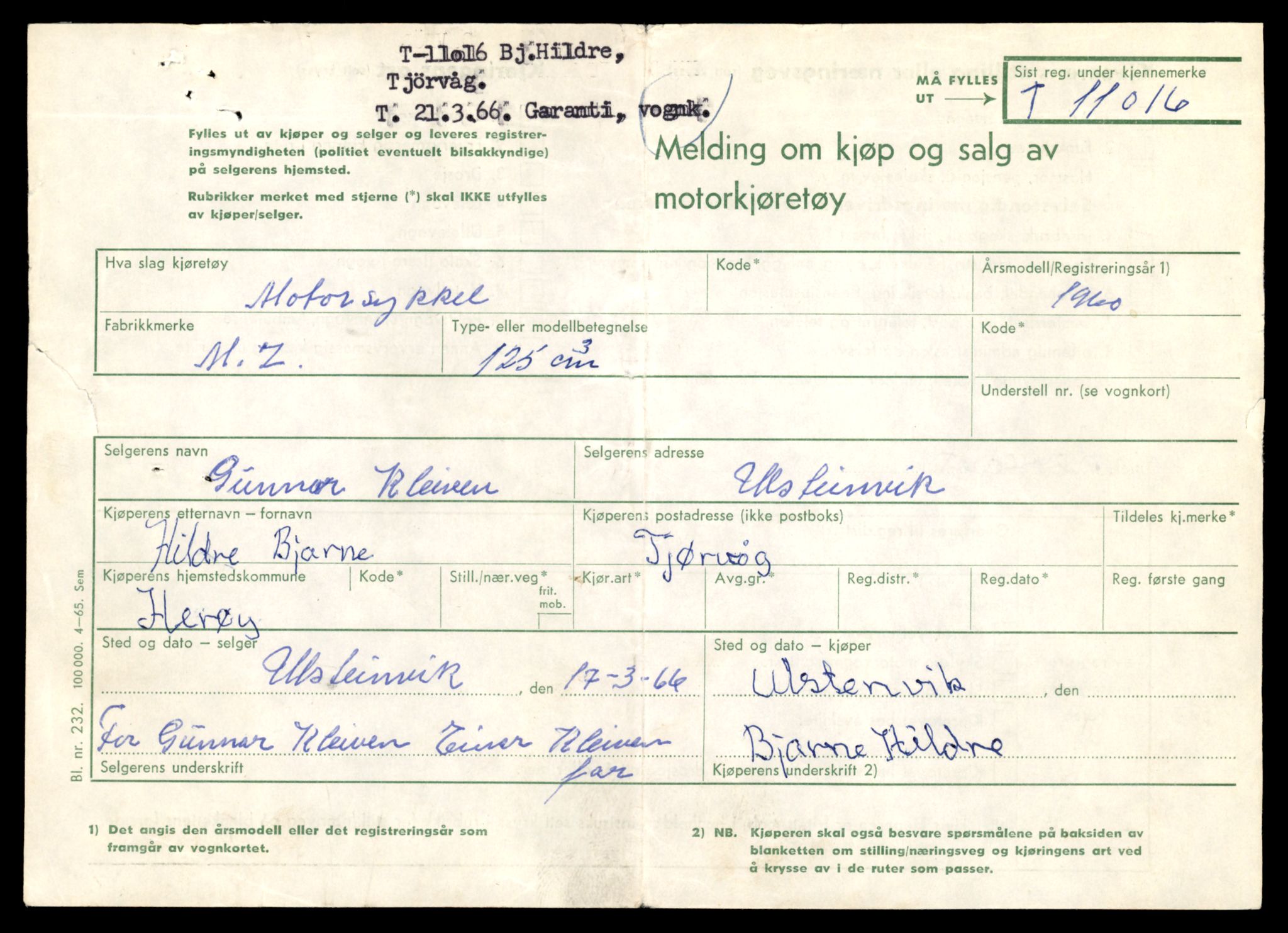 Møre og Romsdal vegkontor - Ålesund trafikkstasjon, AV/SAT-A-4099/F/Fe/L0025: Registreringskort for kjøretøy T 10931 - T 11045, 1927-1998, p. 2277