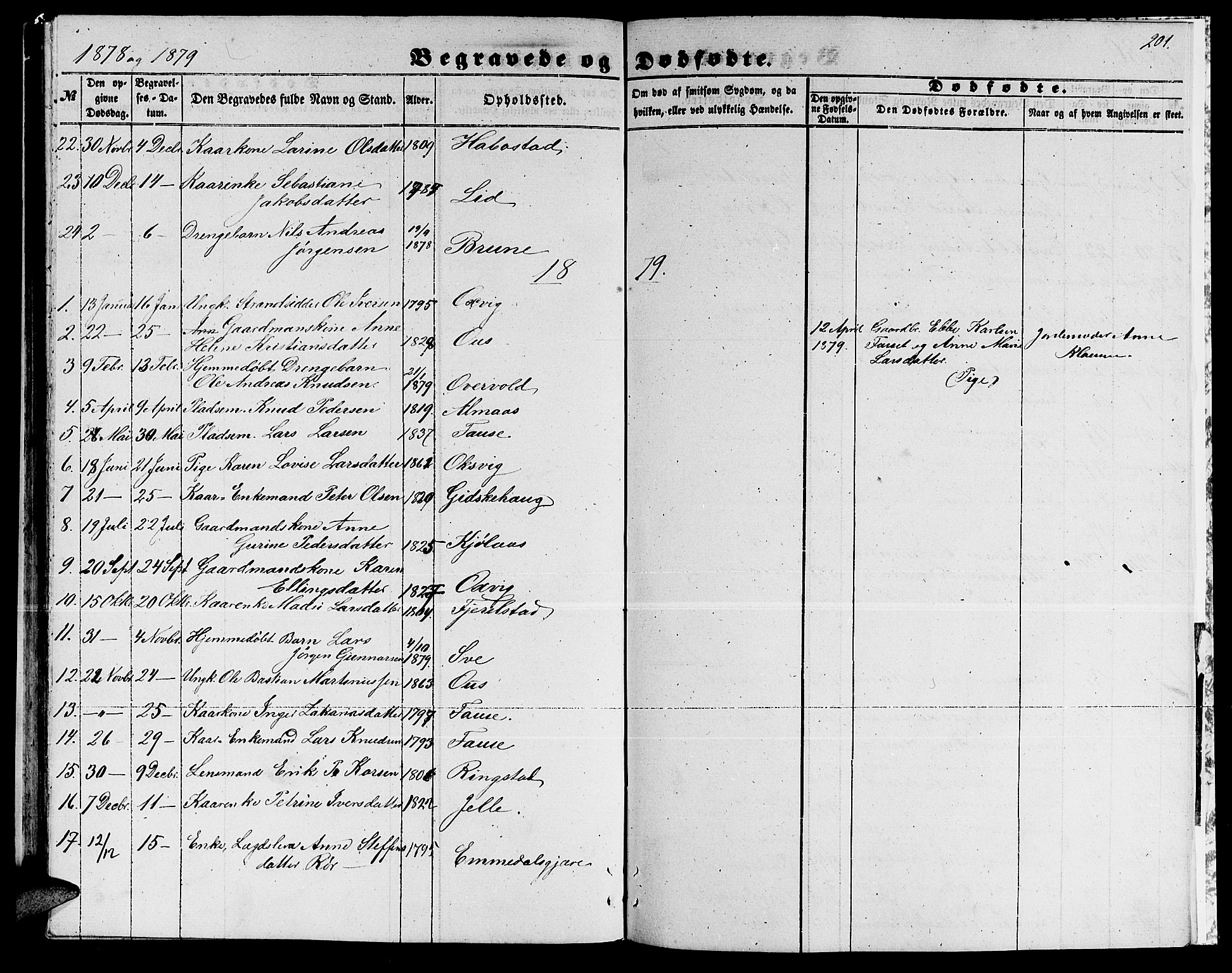 Ministerialprotokoller, klokkerbøker og fødselsregistre - Møre og Romsdal, AV/SAT-A-1454/520/L0291: Parish register (copy) no. 520C03, 1854-1881, p. 201