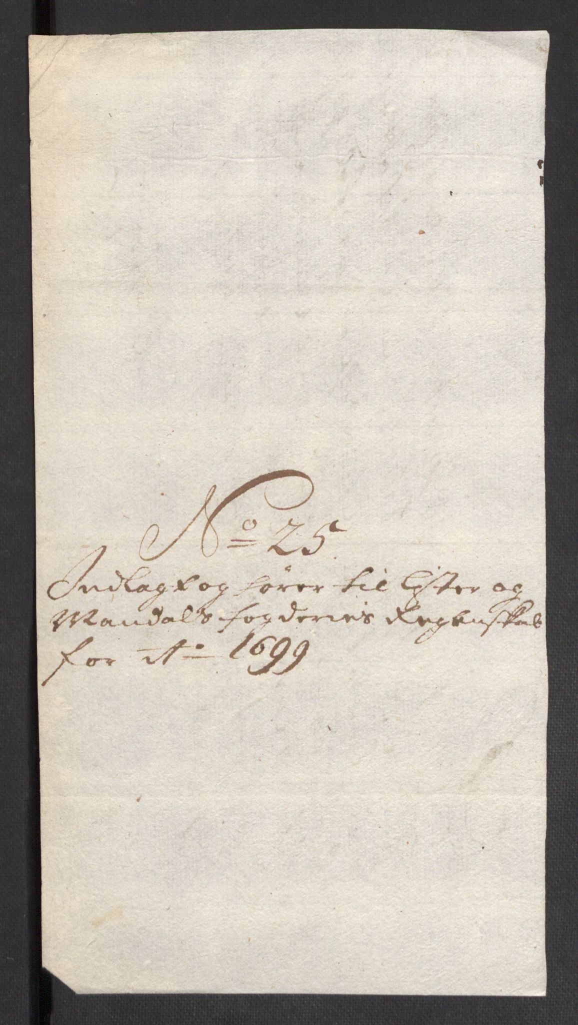 Rentekammeret inntil 1814, Reviderte regnskaper, Fogderegnskap, AV/RA-EA-4092/R43/L2547: Fogderegnskap Lista og Mandal, 1698-1699, p. 293