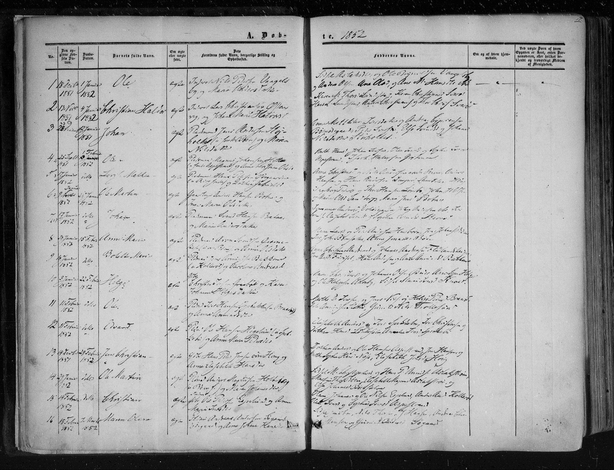 Aremark prestekontor Kirkebøker, SAO/A-10899/F/Fc/L0003: Parish register (official) no. III 3, 1850-1865, p. 17