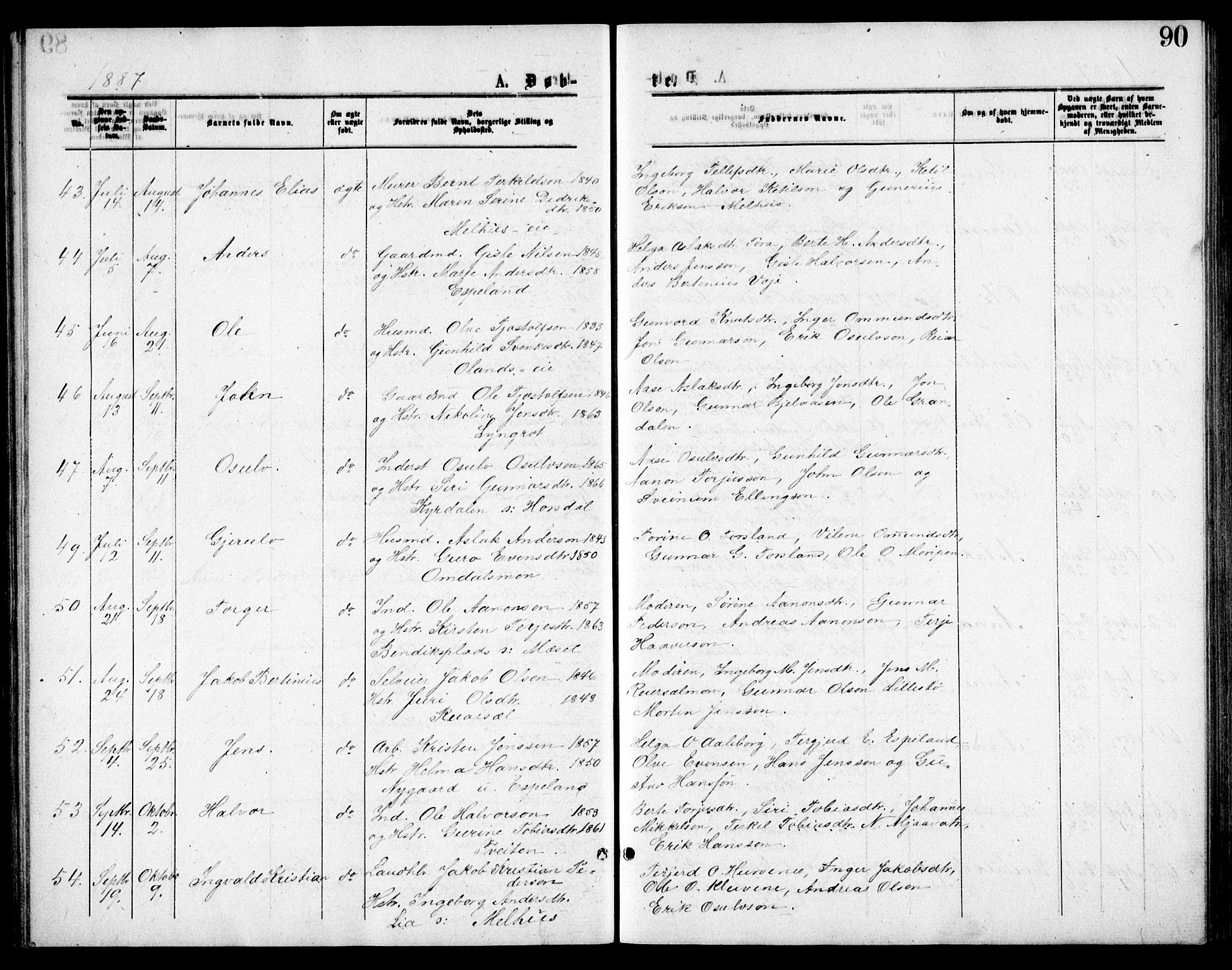 Froland sokneprestkontor, AV/SAK-1111-0013/F/Fb/L0009: Parish register (copy) no. B 9, 1875-1893, p. 90