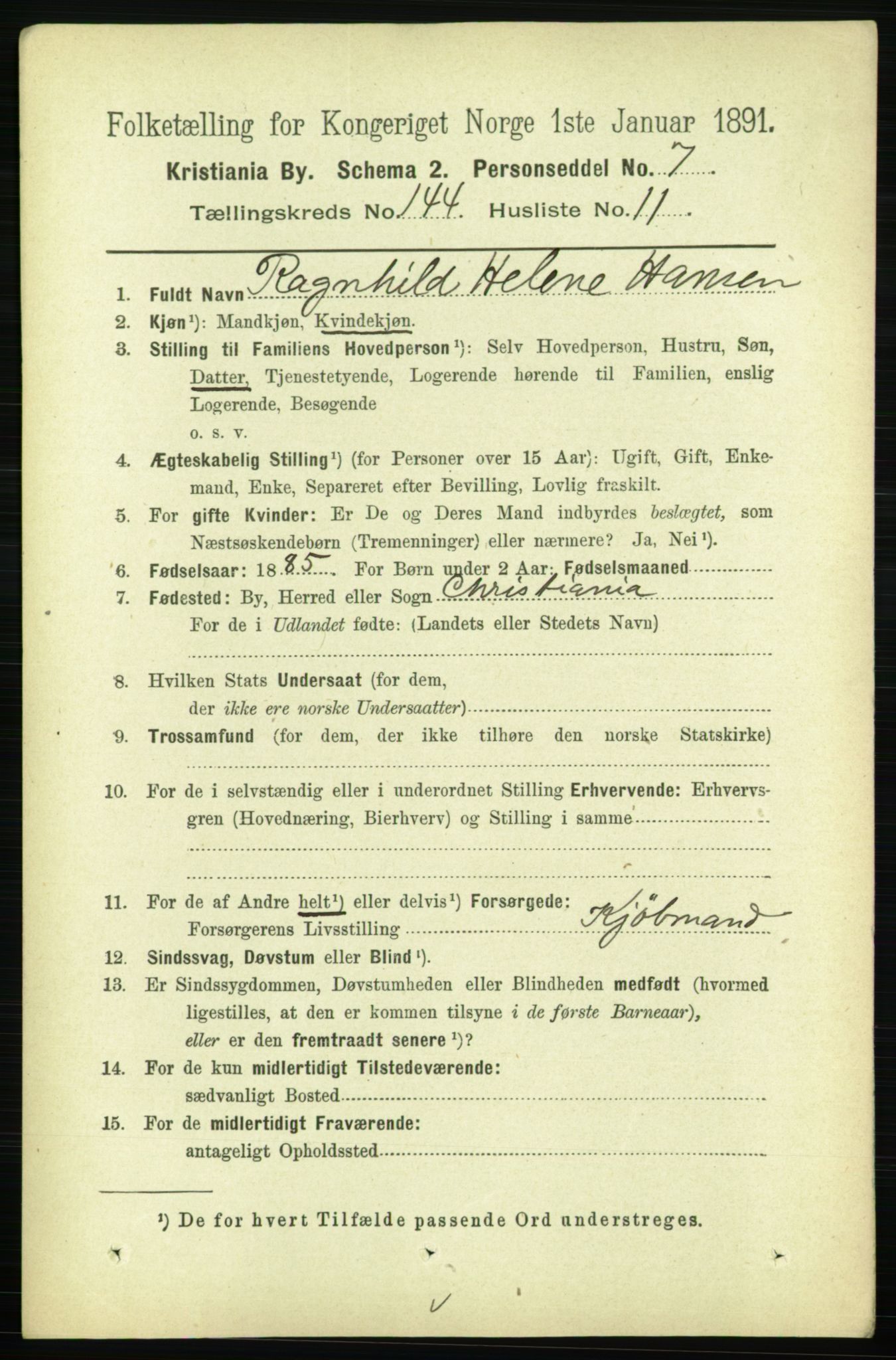 RA, 1891 census for 0301 Kristiania, 1891, p. 79214