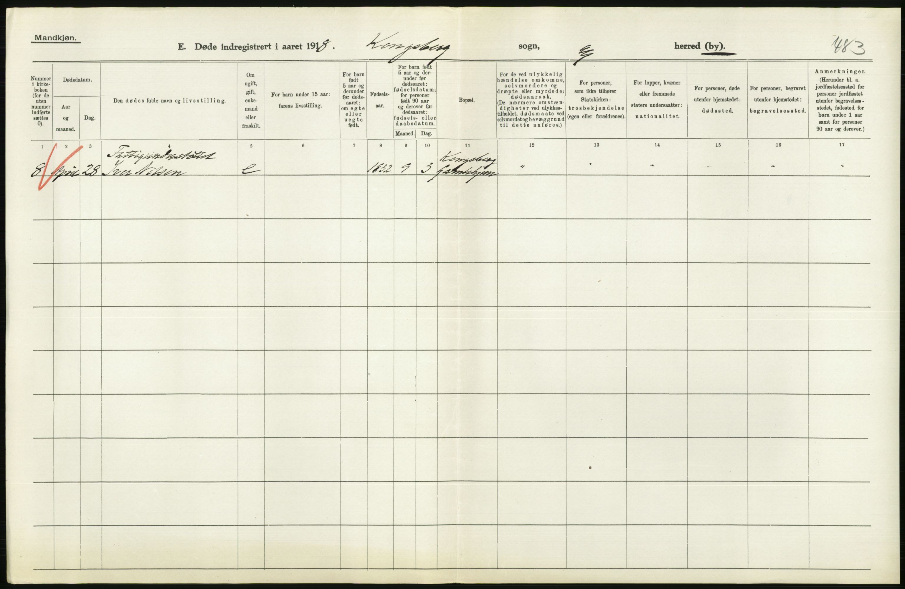 Statistisk sentralbyrå, Sosiodemografiske emner, Befolkning, AV/RA-S-2228/D/Df/Dfb/Dfbh/L0020: Buskerud fylke: Døde. Bygder og byer., 1918, p. 608