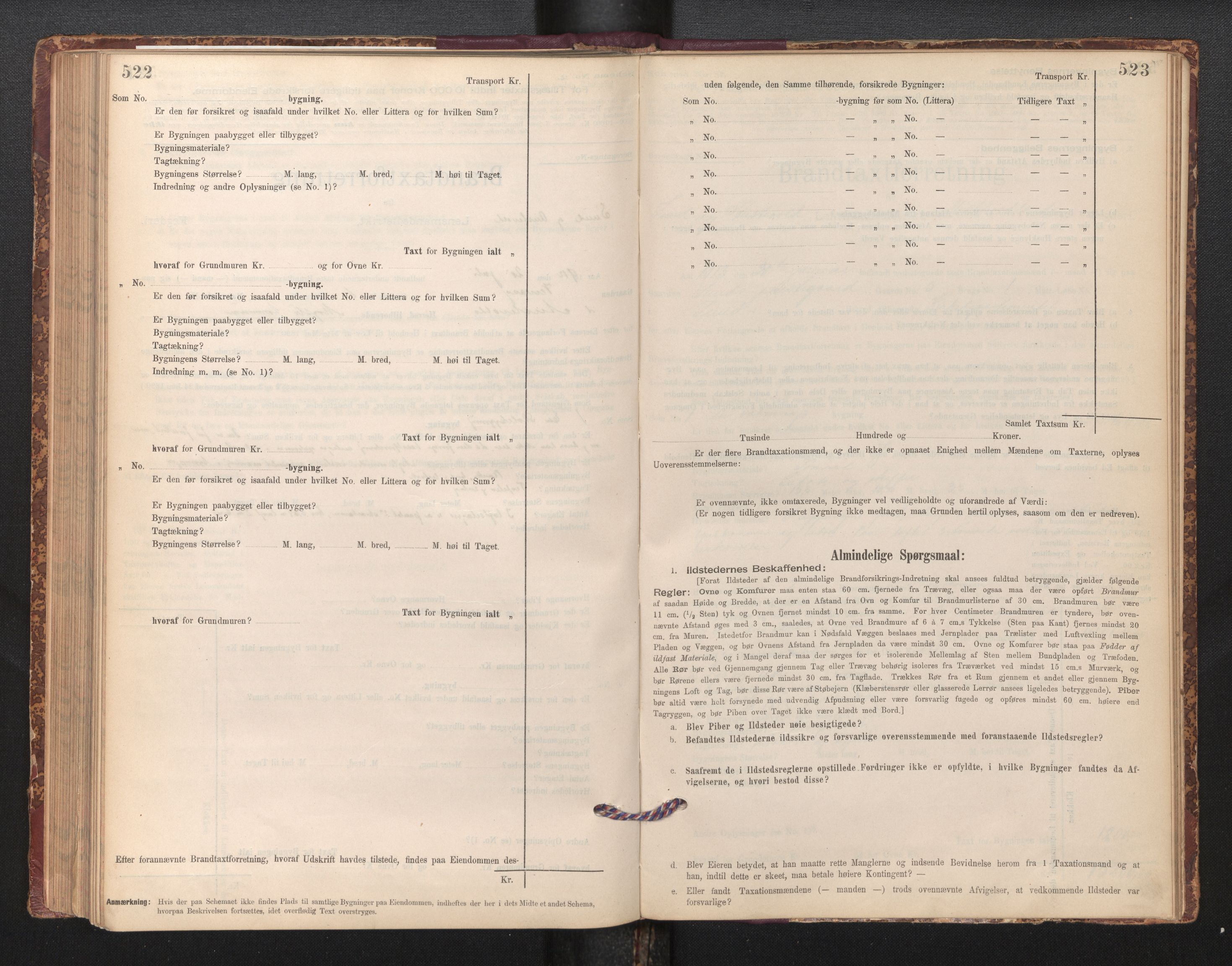 Lensmannen i Sund og Austevoll, SAB/A-35201/0012/L0003: Branntakstprotokoll, skjematakst, 1894-1917, p. 522-523