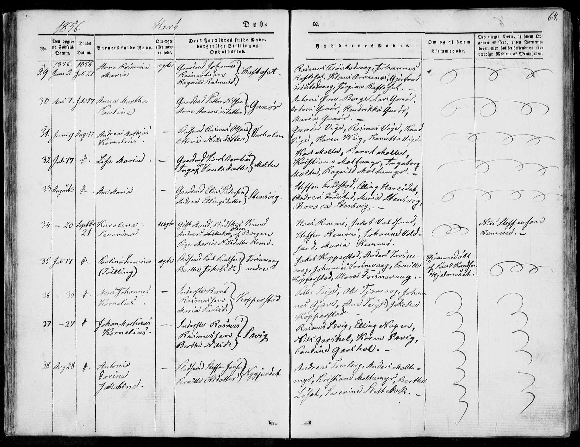 Ministerialprotokoller, klokkerbøker og fødselsregistre - Møre og Romsdal, AV/SAT-A-1454/507/L0070: Parish register (official) no. 507A05, 1842-1873, p. 64