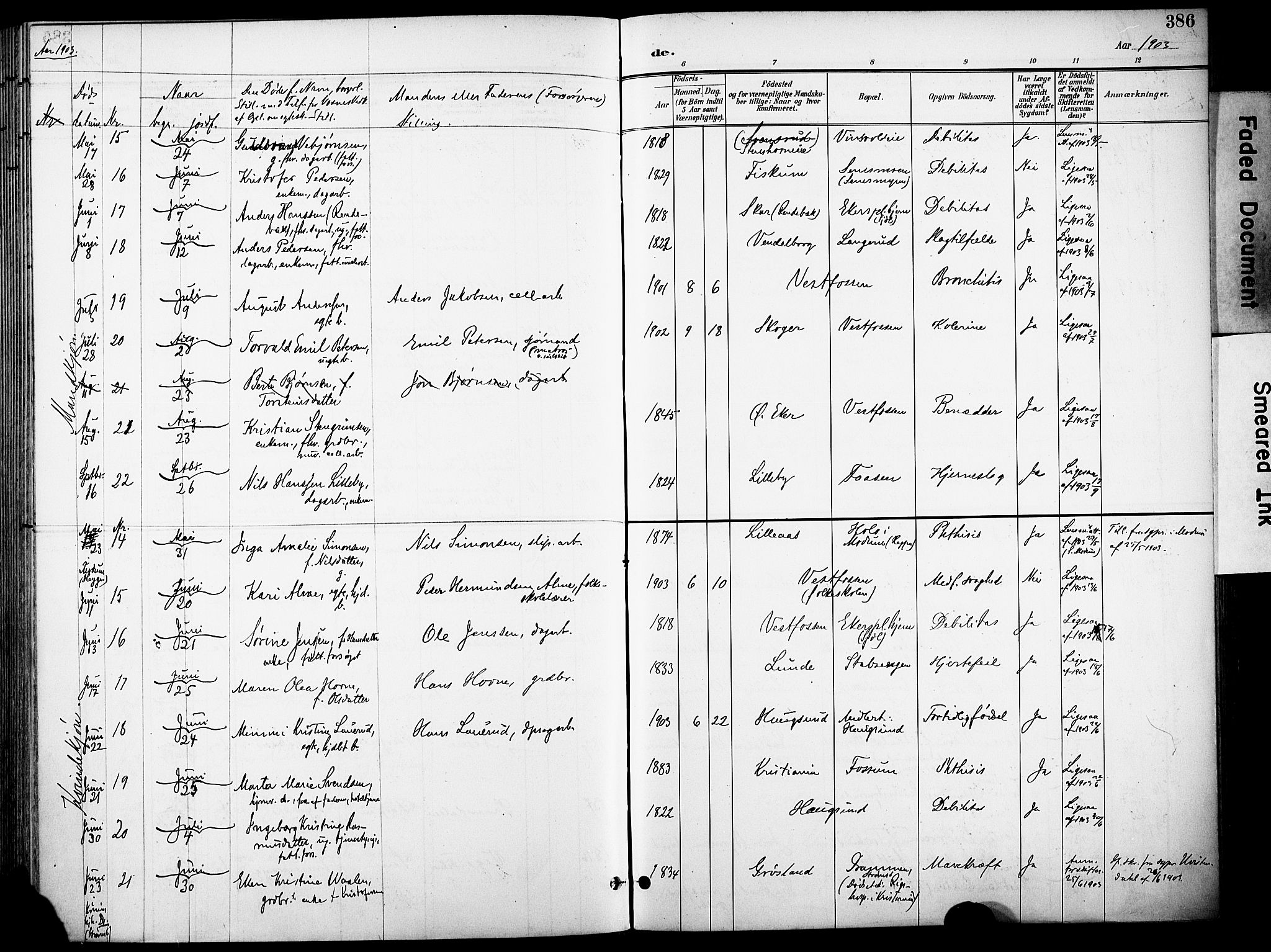 Eiker kirkebøker, AV/SAKO-A-4/F/Fb/L0003: Parish register (official) no. II 3, 1896-1942, p. 386