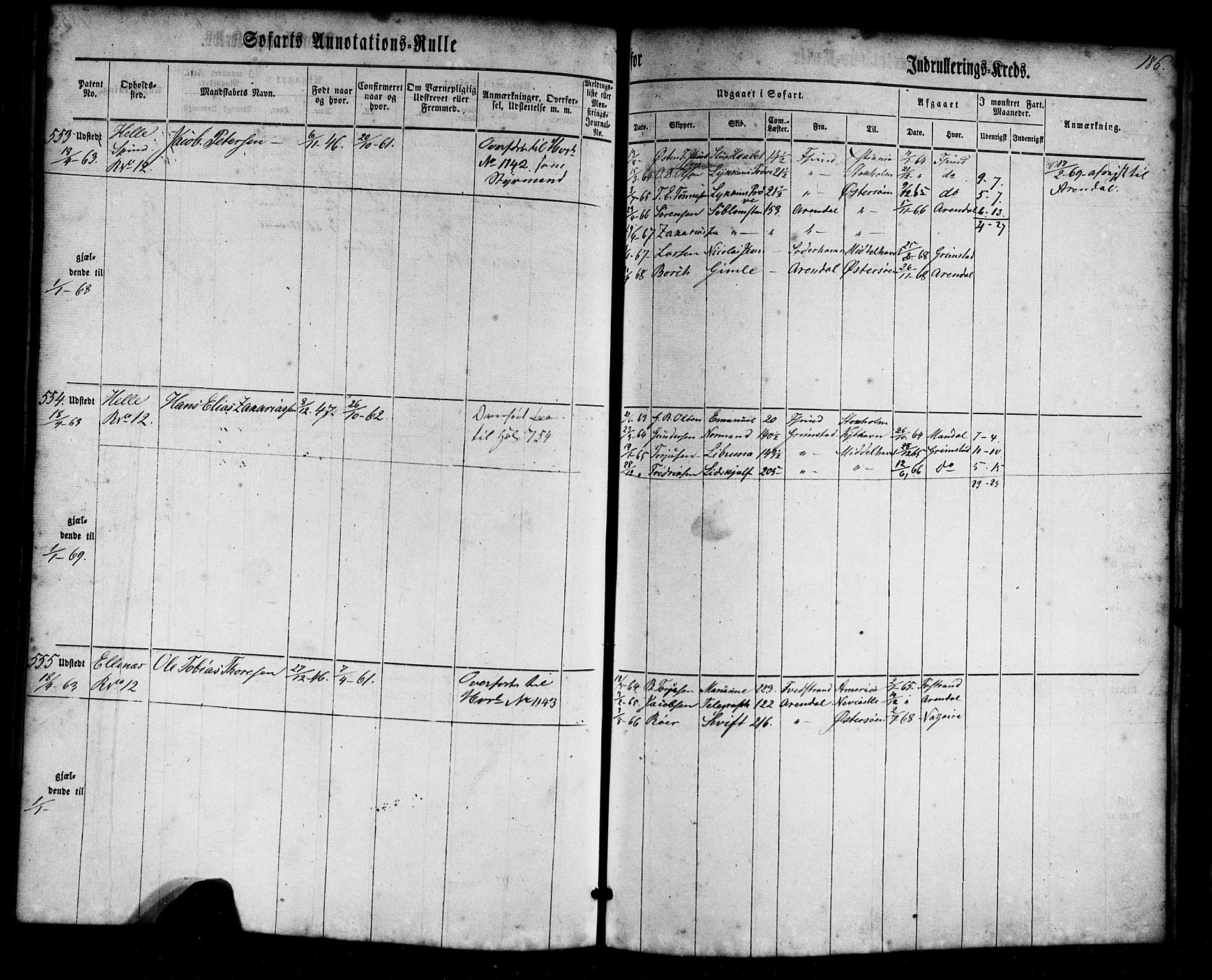 Farsund mønstringskrets, AV/SAK-2031-0017/F/Fa/L0004: Annotasjonsrulle nr 1-795 med register, Z-1, 1860-1865, p. 216