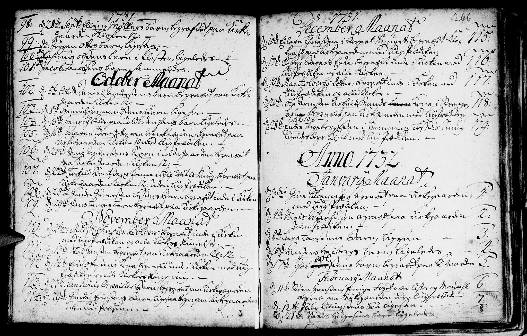 Nykirken Sokneprestembete, SAB/A-77101/H/Haa/L0009: Parish register (official) no. A 9, 1689-1759, p. 266