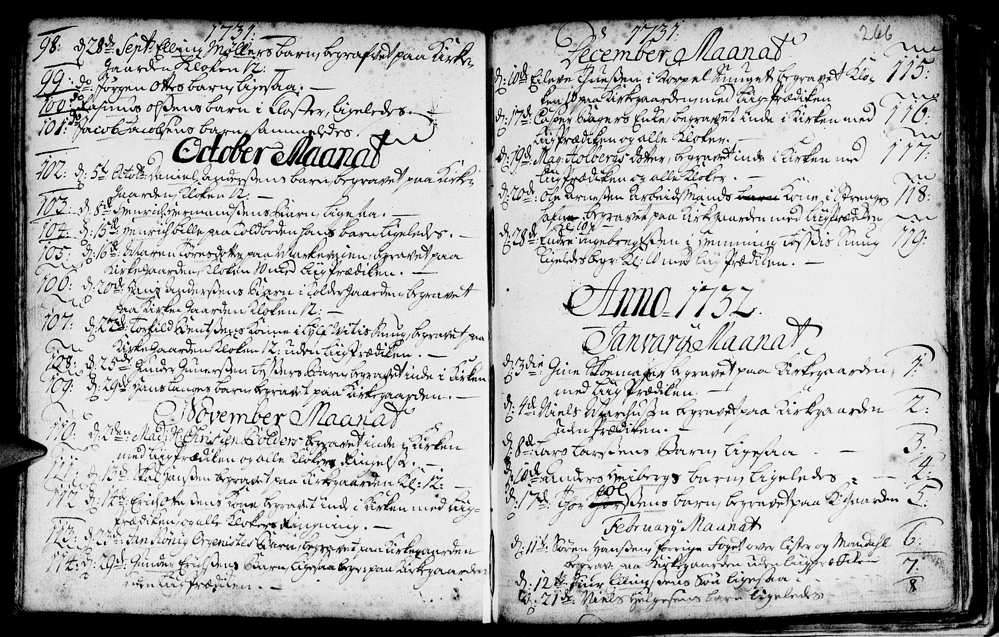Nykirken Sokneprestembete, AV/SAB-A-77101/H/Haa/L0009: Parish register (official) no. A 9, 1689-1759, p. 266