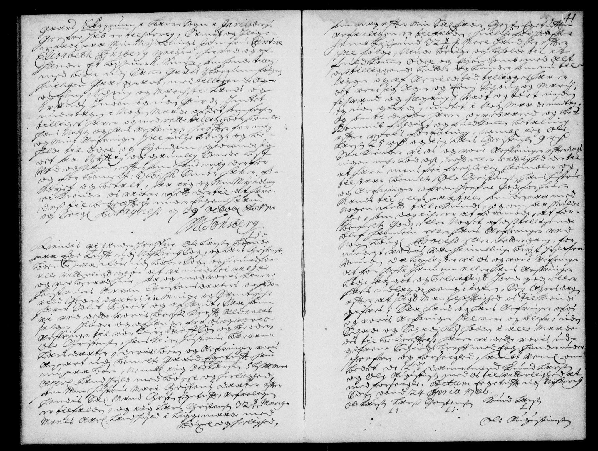 Søndre Jarlsberg sorenskriveri, SAKO/A-129/G/Ga/Gaa/L000I: Mortgage book no. I I, 1699-1706, p. 41