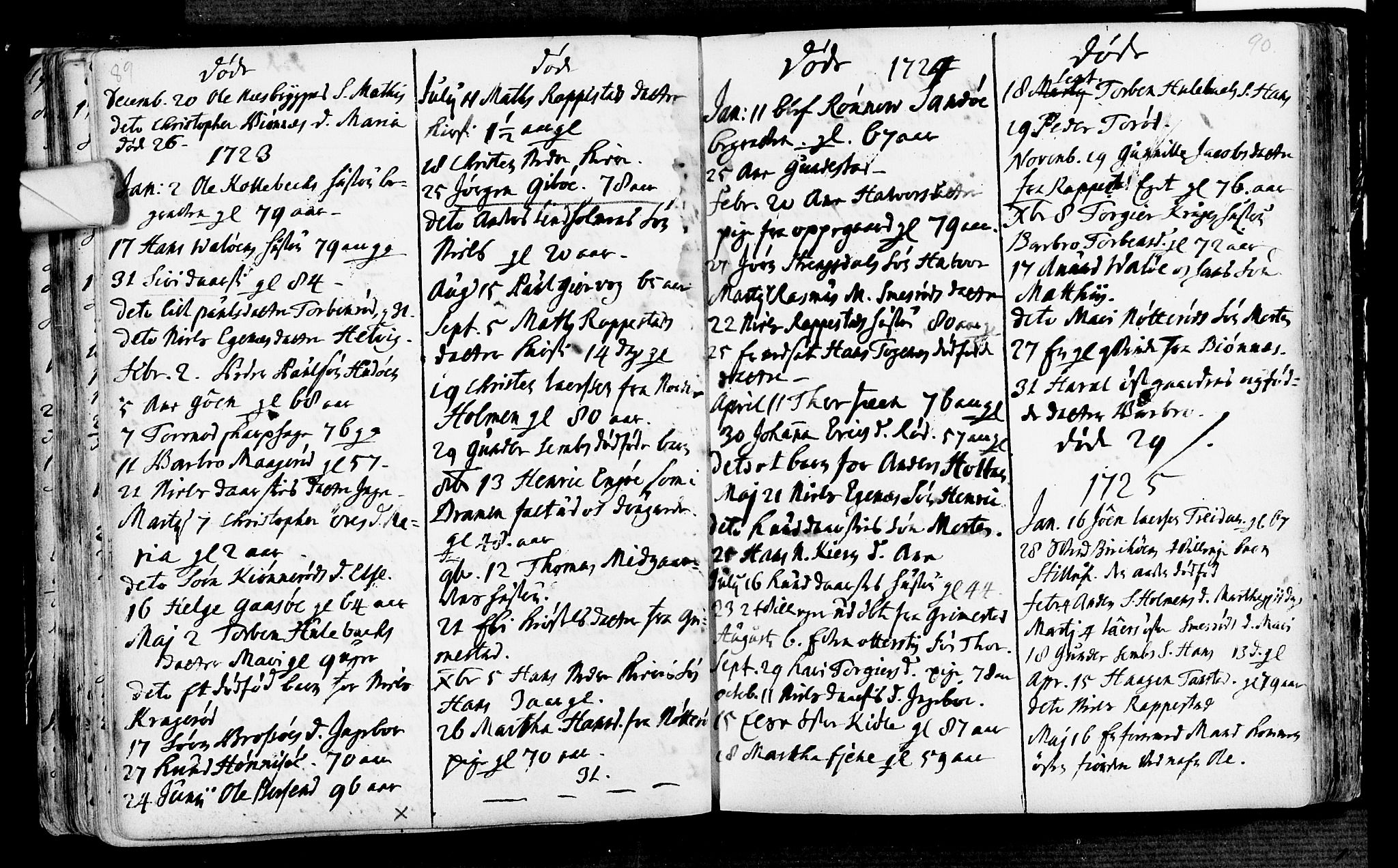 Nøtterøy kirkebøker, SAKO/A-354/F/Fa/L0001: Parish register (official) no. I 1, 1686-1738, p. 89-90