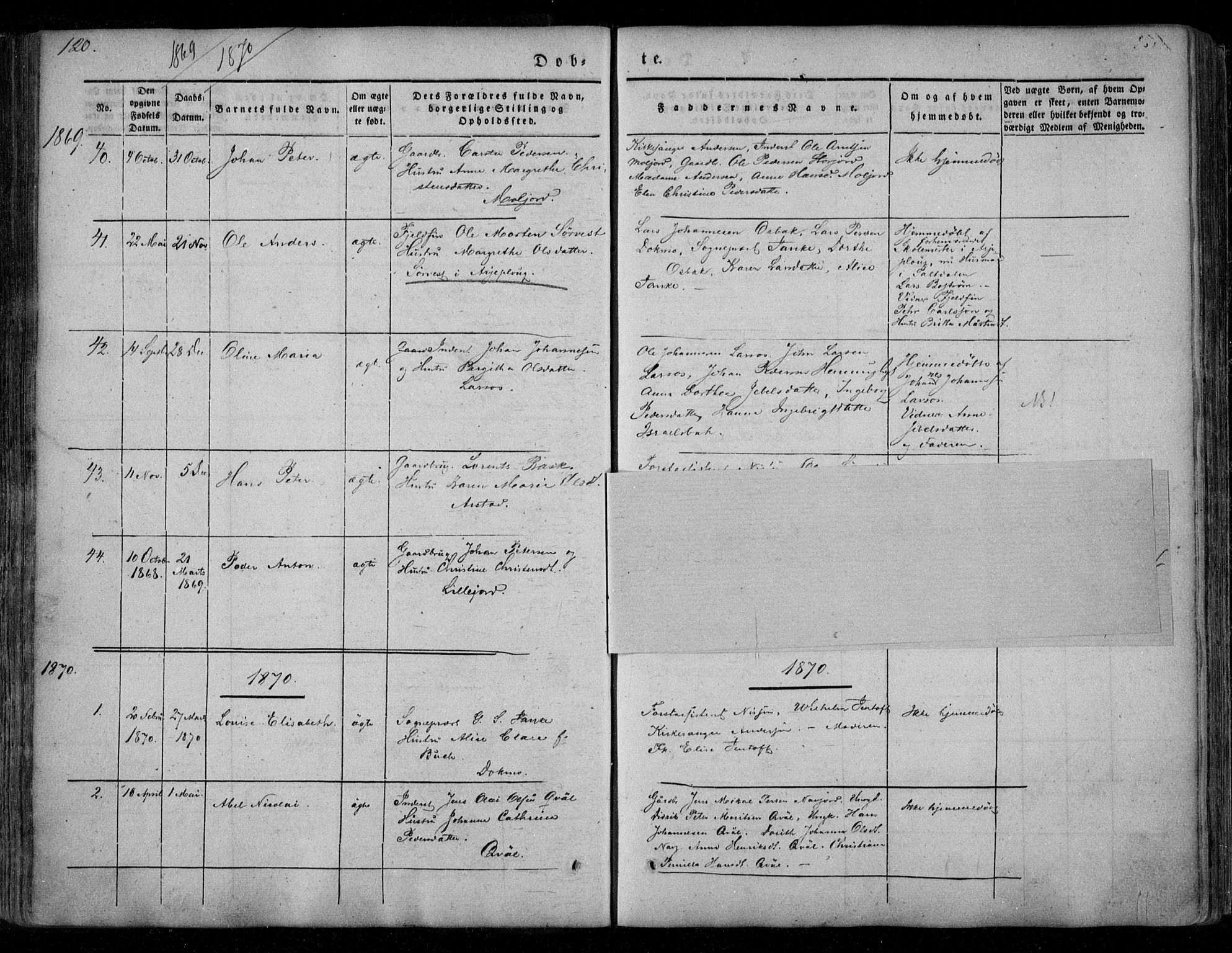 Ministerialprotokoller, klokkerbøker og fødselsregistre - Nordland, AV/SAT-A-1459/846/L0644: Parish register (official) no. 846A02, 1837-1872, p. 120