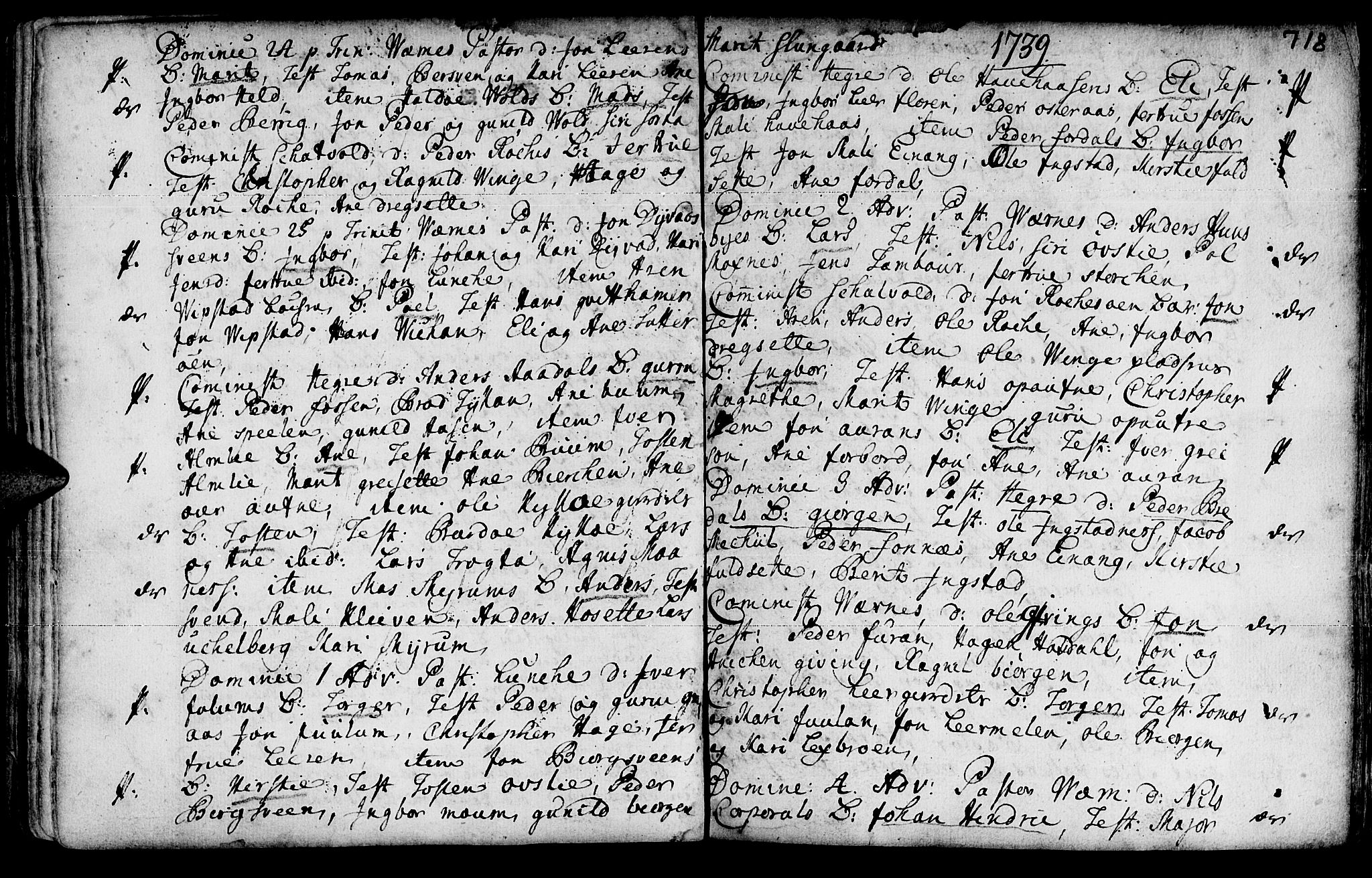 Ministerialprotokoller, klokkerbøker og fødselsregistre - Nord-Trøndelag, SAT/A-1458/709/L0055: Parish register (official) no. 709A03, 1730-1739, p. 717-718