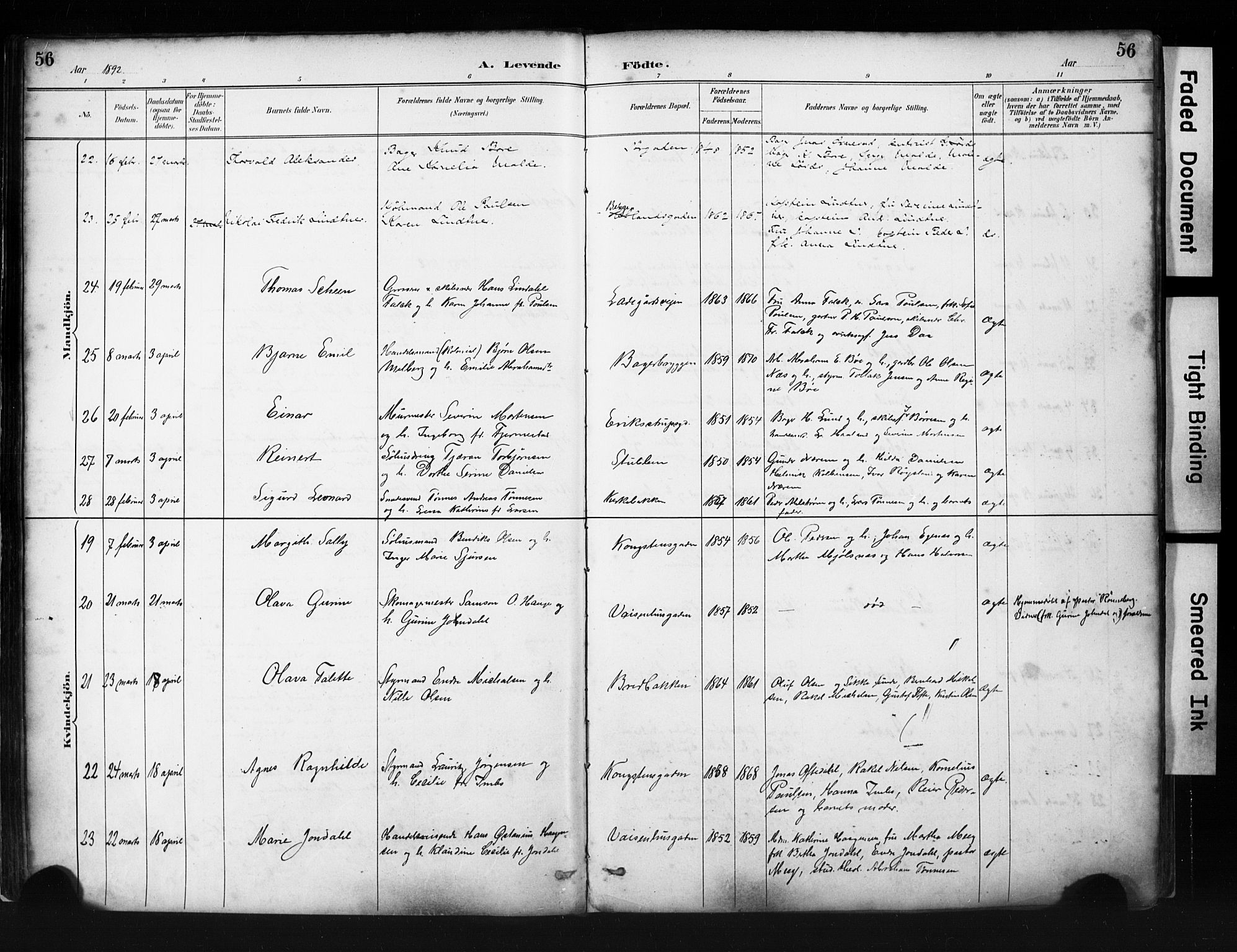 St. Petri sokneprestkontor, SAST/A-101813/001/30/30BA/L0019: Parish register (official) no. A 20, 1888-1901, p. 56