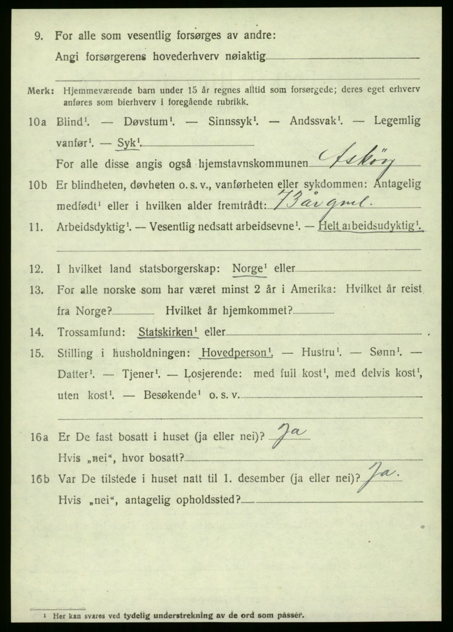 SAB, 1920 census for Askøy, 1920, p. 3707