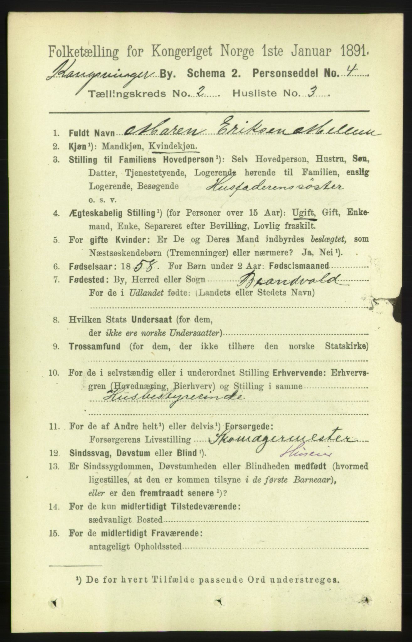 RA, 1891 census for 0402 Kongsvinger, 1891, p. 802