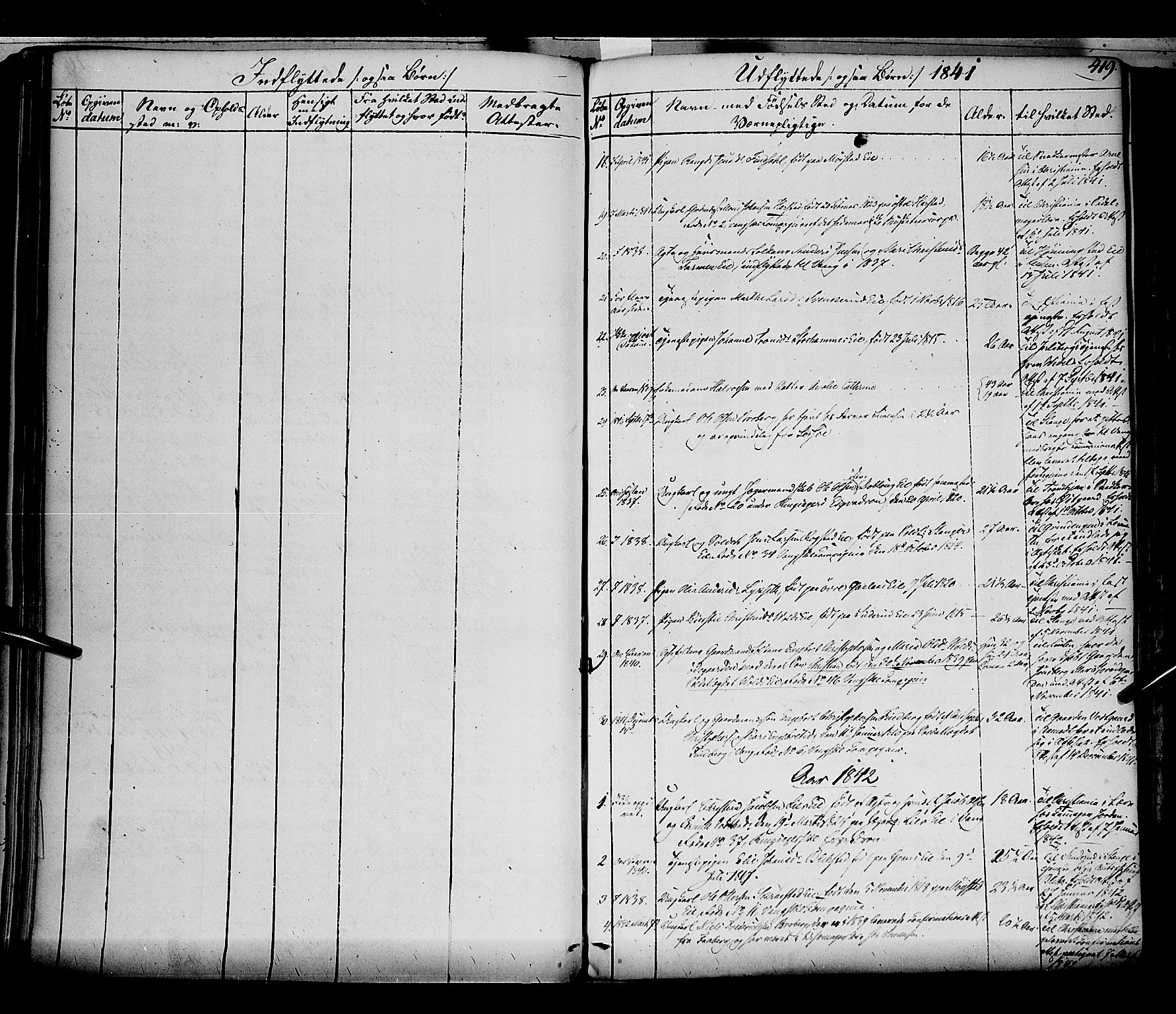 Vang prestekontor, Hedmark, SAH/PREST-008/H/Ha/Haa/L0010: Parish register (official) no. 10, 1841-1855, p. 419