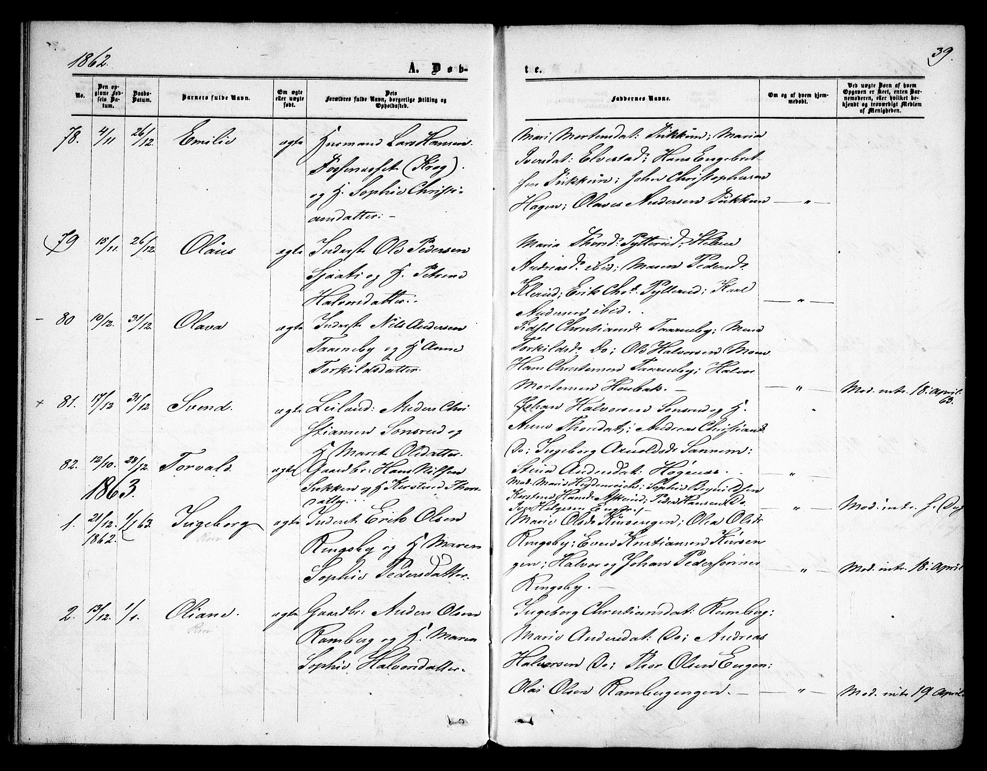 Rødenes prestekontor Kirkebøker, AV/SAO-A-2005/F/Fa/L0007: Parish register (official) no. I 7, 1860-1869, p. 39