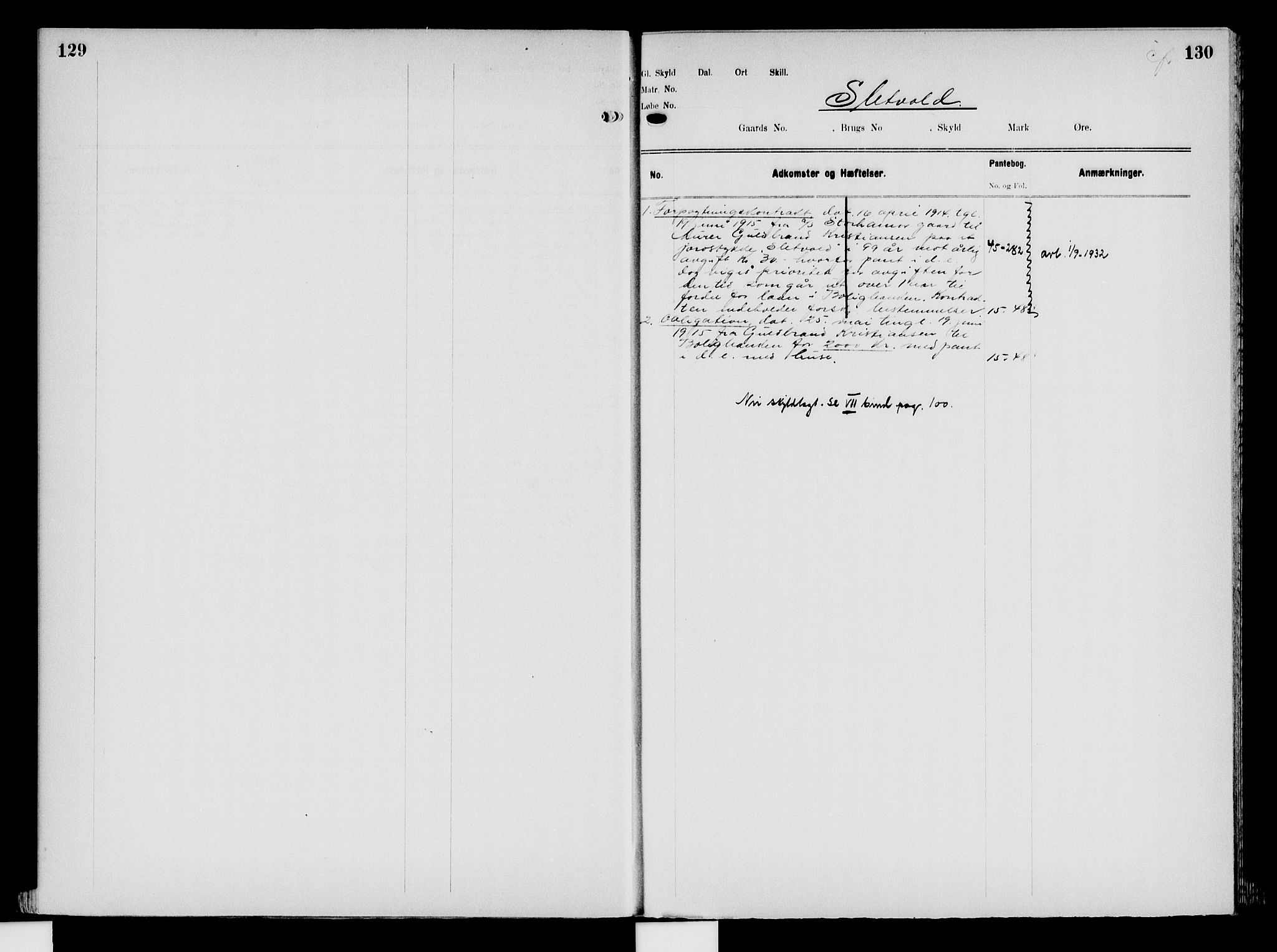 Nord-Hedmark sorenskriveri, SAH/TING-012/H/Ha/Had/Hade/L0008: Mortgage register no. 4.8, 1923-1940, p. 129-130