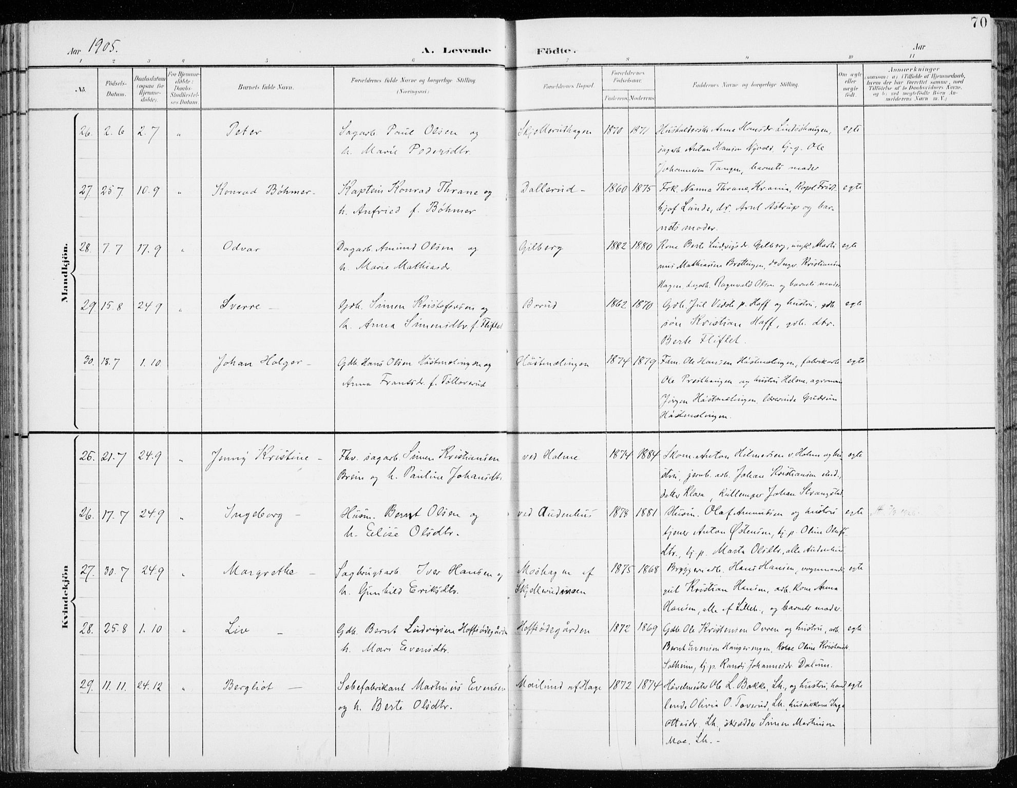 Fåberg prestekontor, AV/SAH-PREST-086/H/Ha/Haa/L0011: Parish register (official) no. 11, 1899-1913, p. 70
