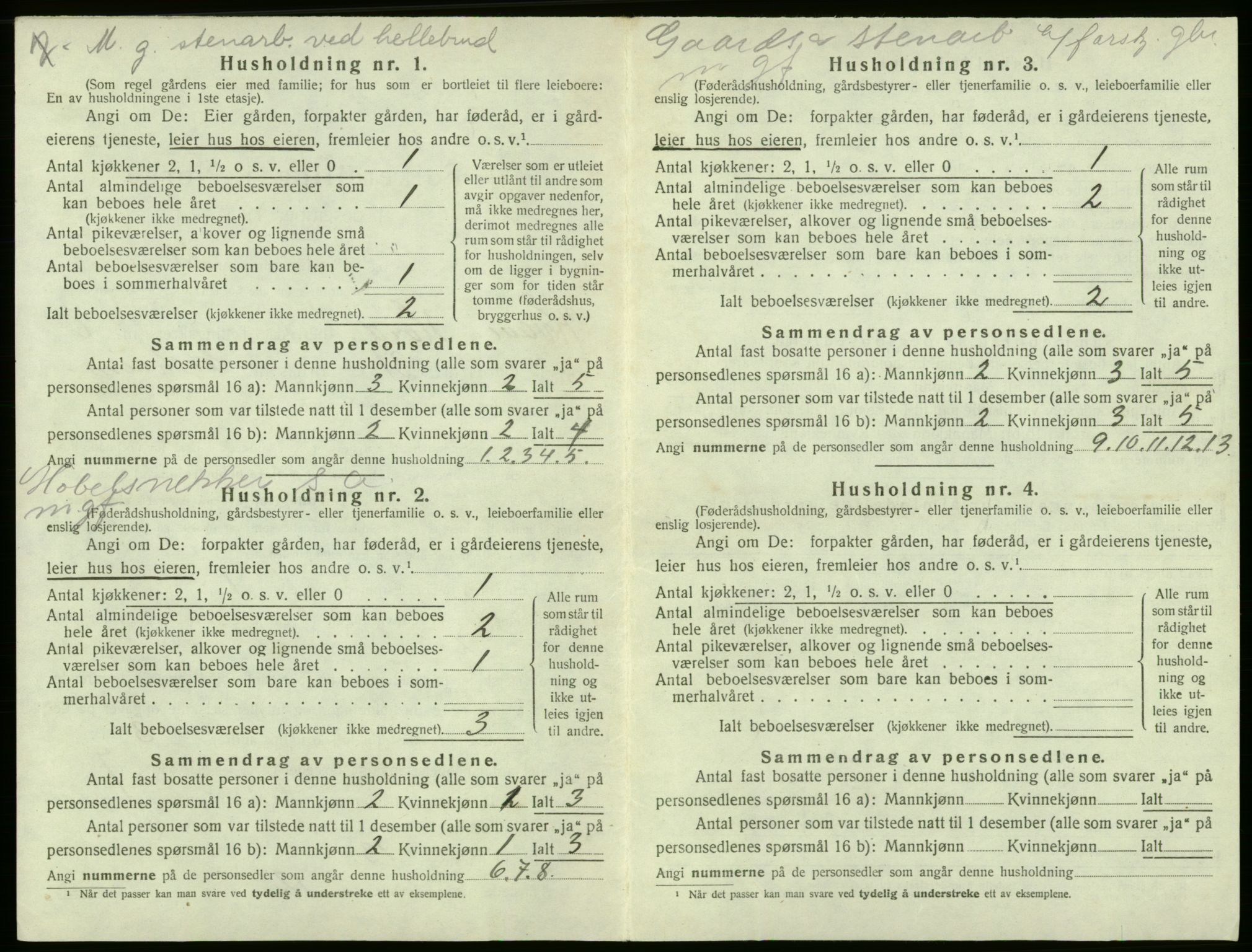 SAB, 1920 census for Kvam, 1920, p. 554