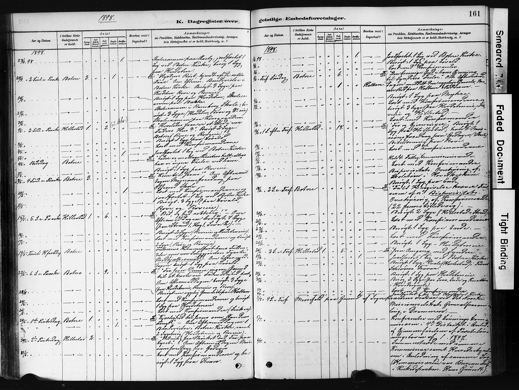 Botne kirkebøker, AV/SAKO-A-340/F/Fb/L0001: Parish register (official) no. II 1, 1878-1902, p. 161