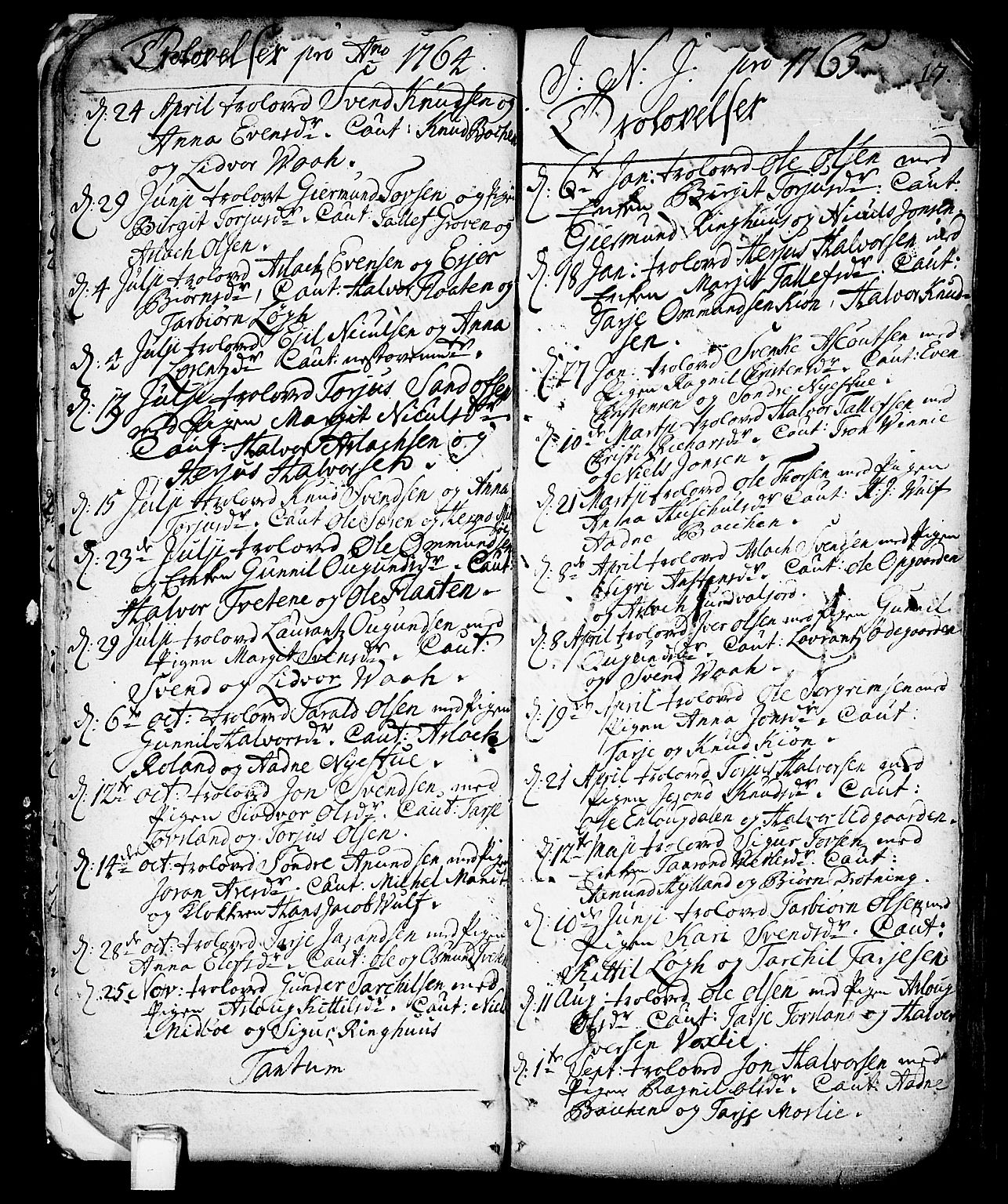 Vinje kirkebøker, SAKO/A-312/F/Fa/L0001: Parish register (official) no. I 1, 1717-1766, p. 17
