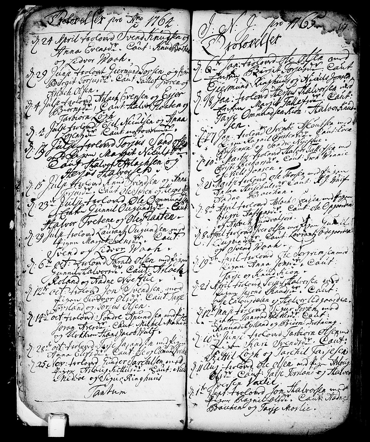 Vinje kirkebøker, AV/SAKO-A-312/F/Fa/L0001: Parish register (official) no. I 1, 1717-1766, p. 17