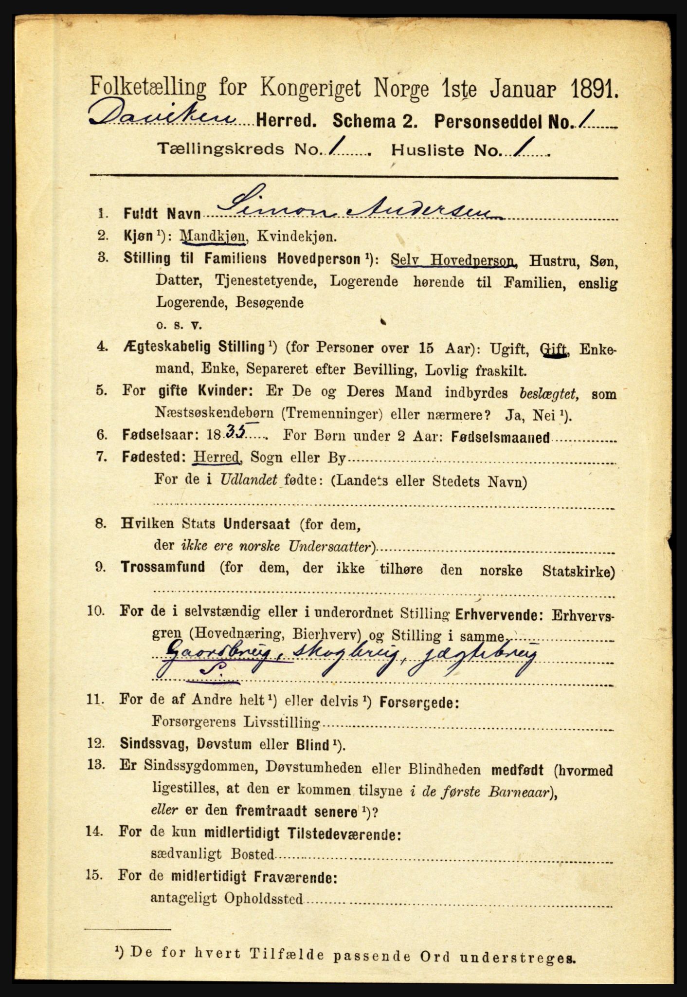 RA, 1891 census for 1442 Davik, 1891, p. 86