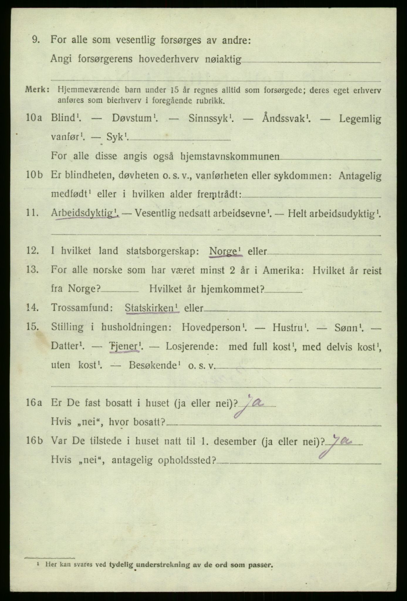 SAB, 1920 census for Gaular, 1920, p. 3447