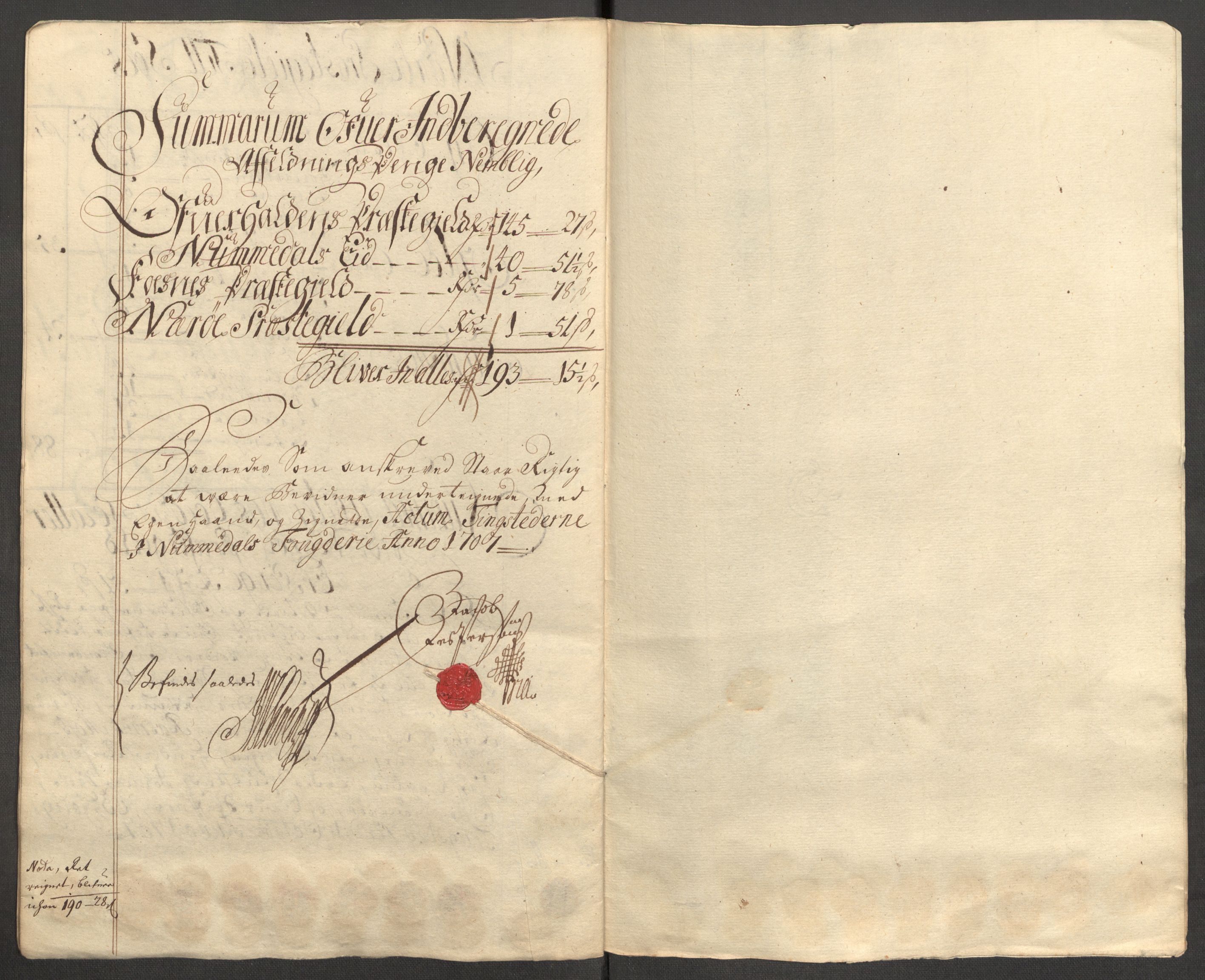 Rentekammeret inntil 1814, Reviderte regnskaper, Fogderegnskap, RA/EA-4092/R64/L4430: Fogderegnskap Namdal, 1707-1708, p. 196