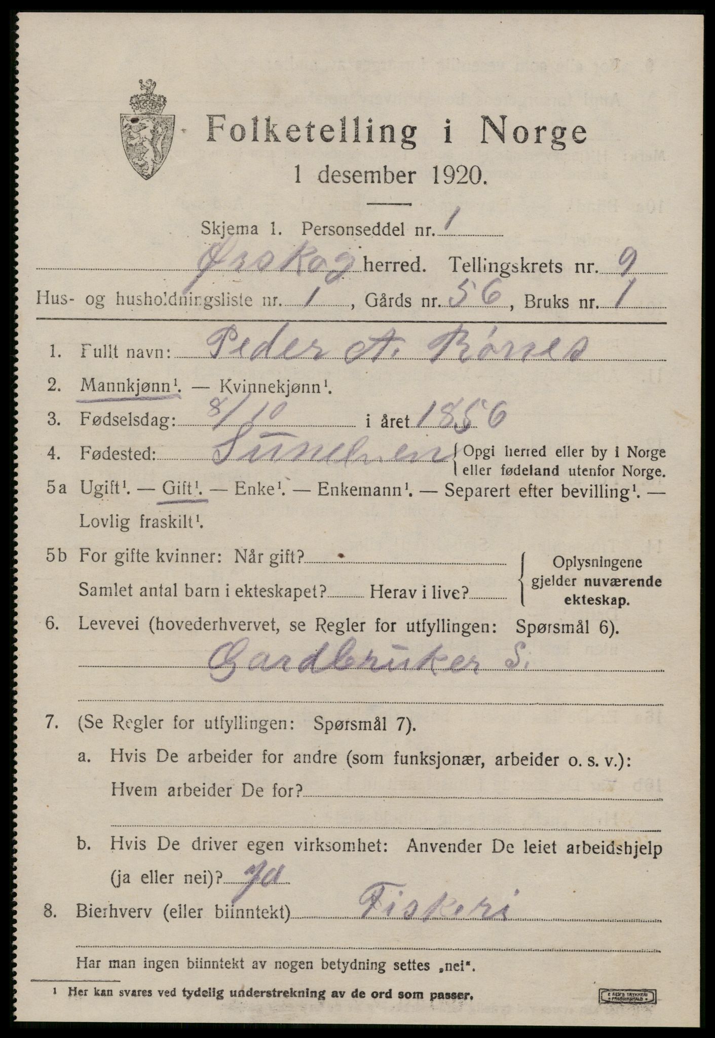 SAT, 1920 census for Ørskog, 1920, p. 4432