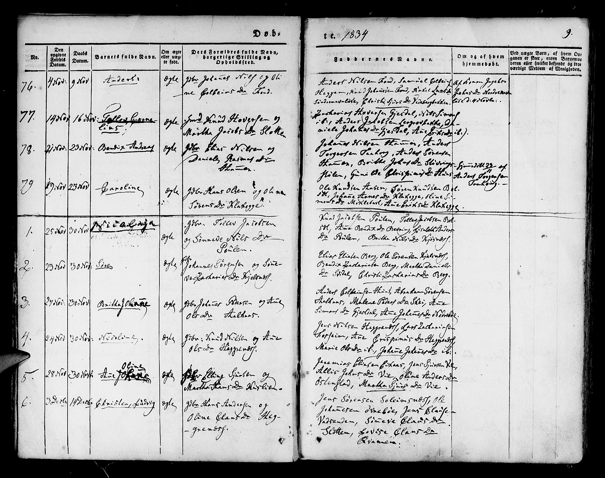 Jølster sokneprestembete, AV/SAB-A-80701/H/Haa/Haaa/L0009: Parish register (official) no. A 9, 1833-1848, p. 9