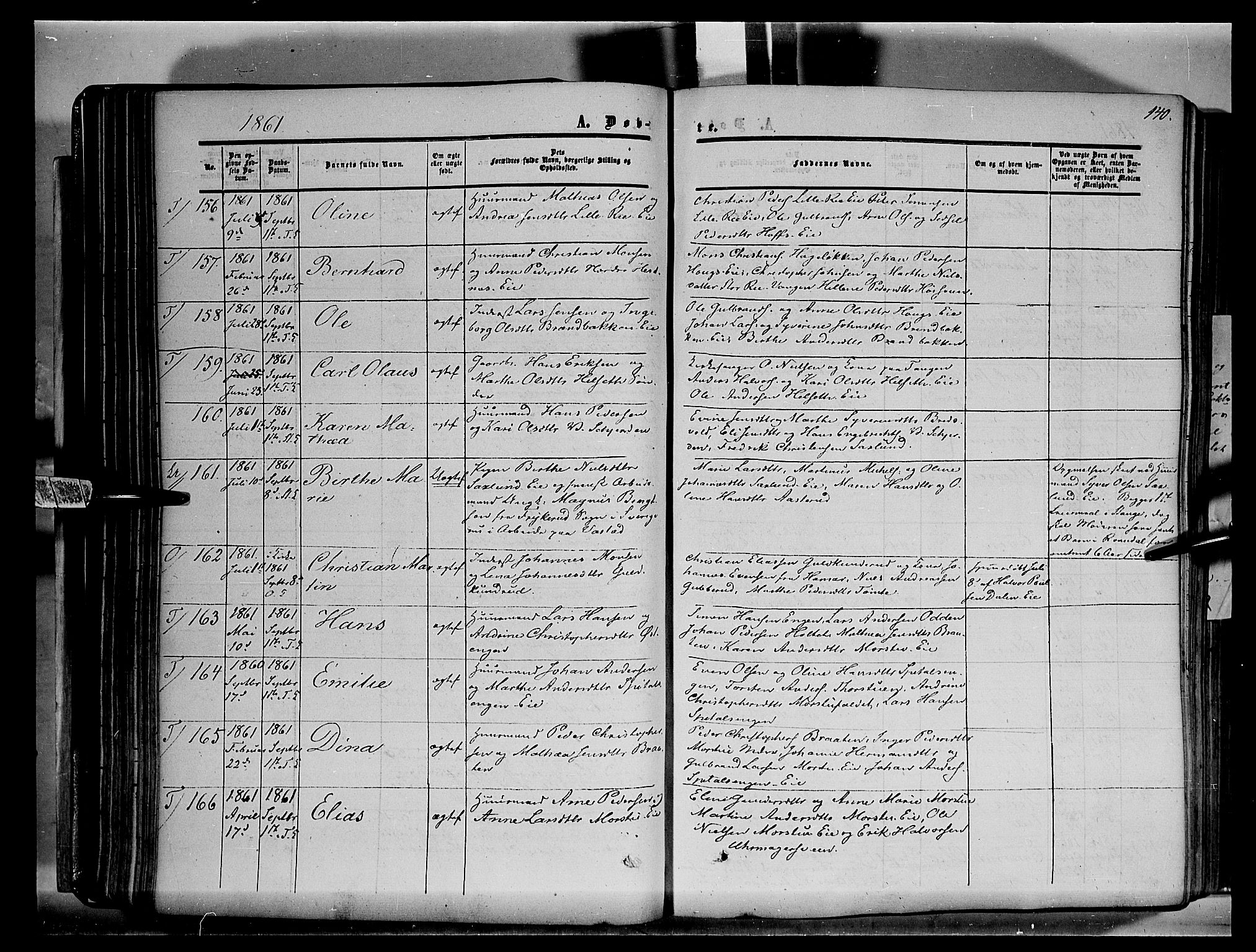 Stange prestekontor, AV/SAH-PREST-002/K/L0012: Parish register (official) no. 12, 1852-1862, p. 140