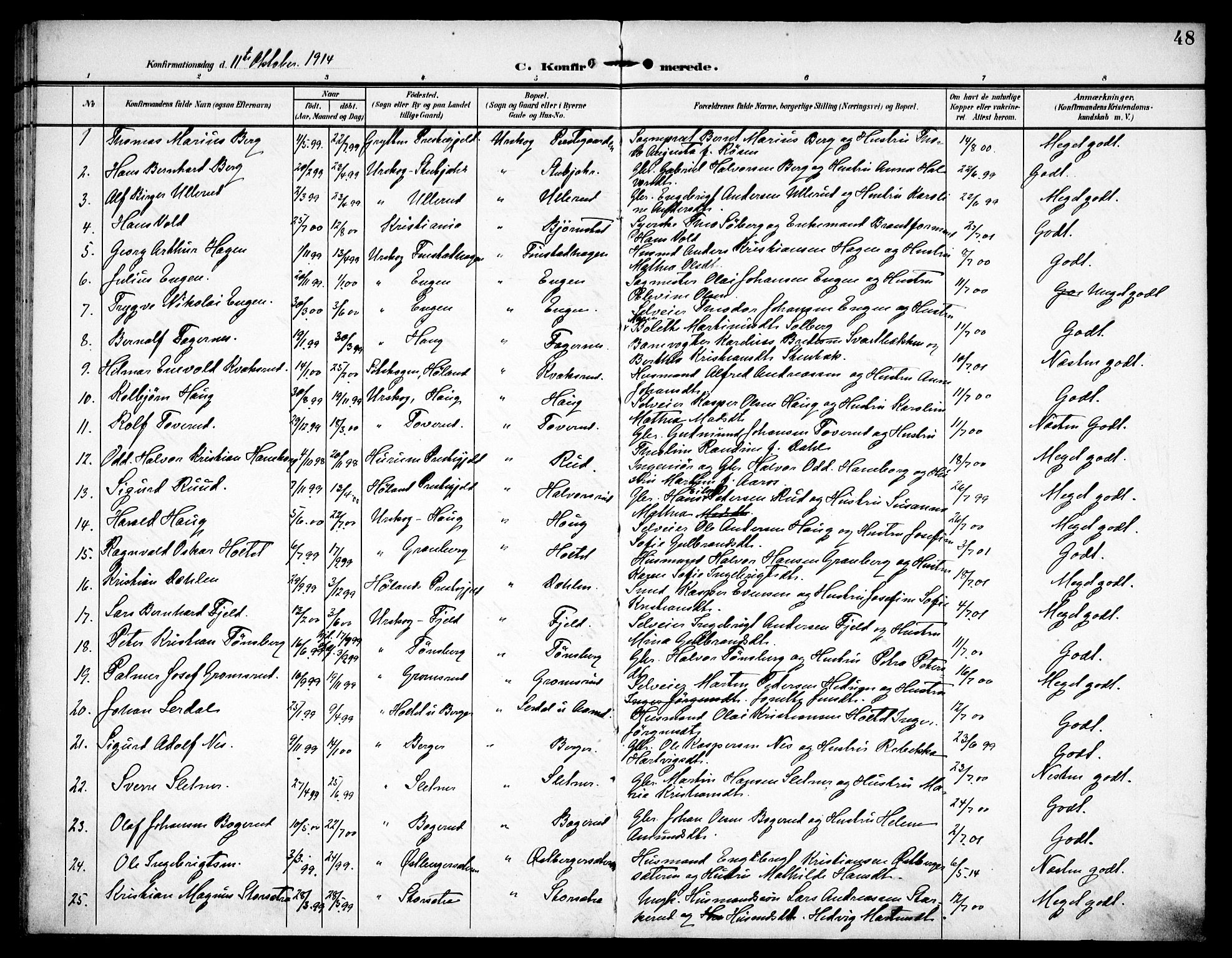 Aurskog prestekontor Kirkebøker, SAO/A-10304a/F/Fa/L0012: Parish register (official) no. I 12, 1902-1915, p. 48