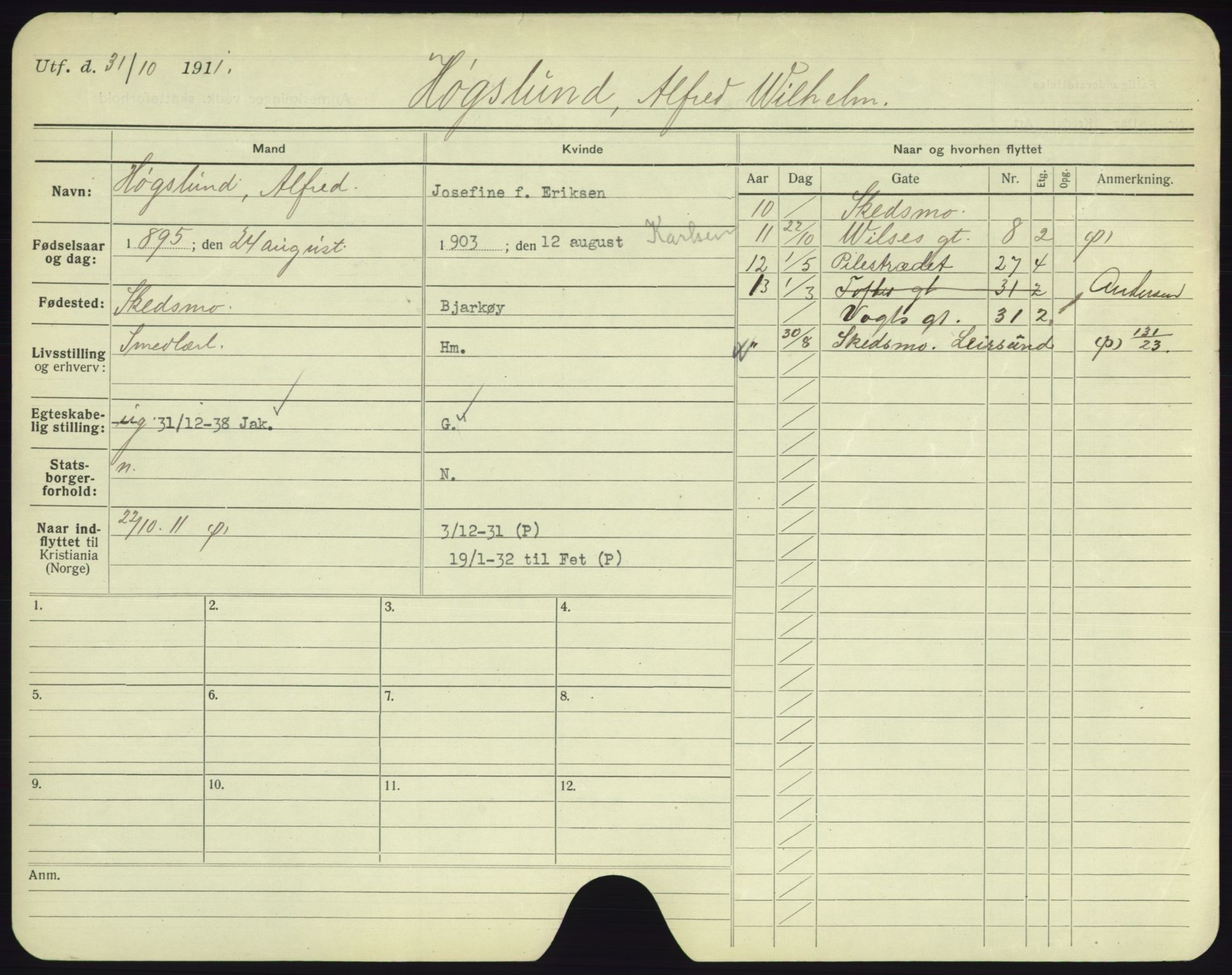 Oslo folkeregister, Registerkort, AV/SAO-A-11715/F/Fa/Fac/L0004: Menn, 1906-1914, p. 1102a