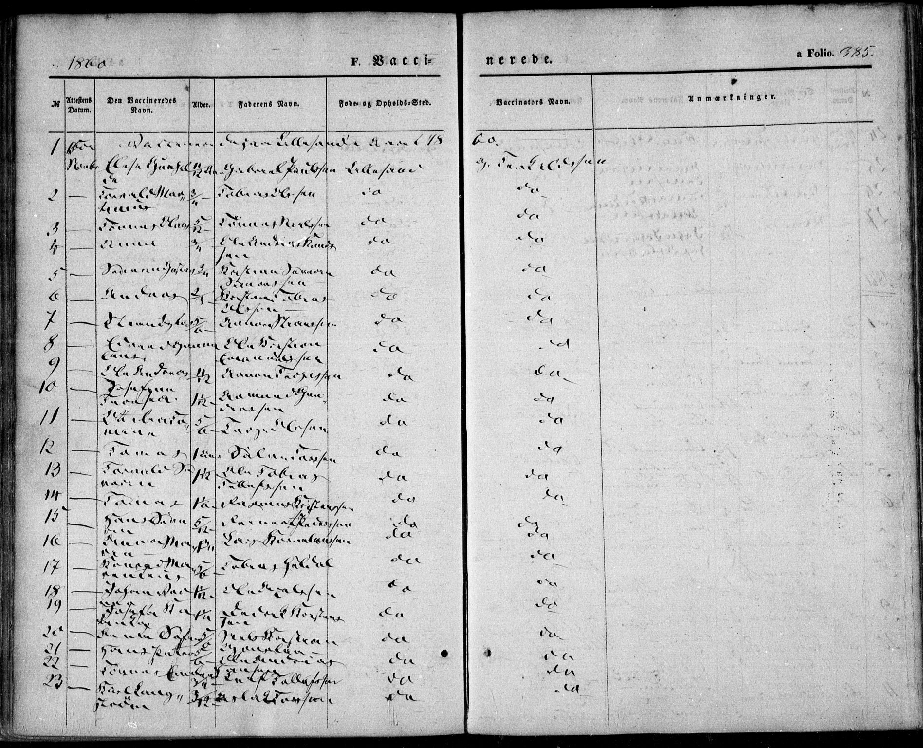 Vestre Moland sokneprestkontor, AV/SAK-1111-0046/F/Fa/Fab/L0007: Parish register (official) no. A 7, 1859-1872, p. 385