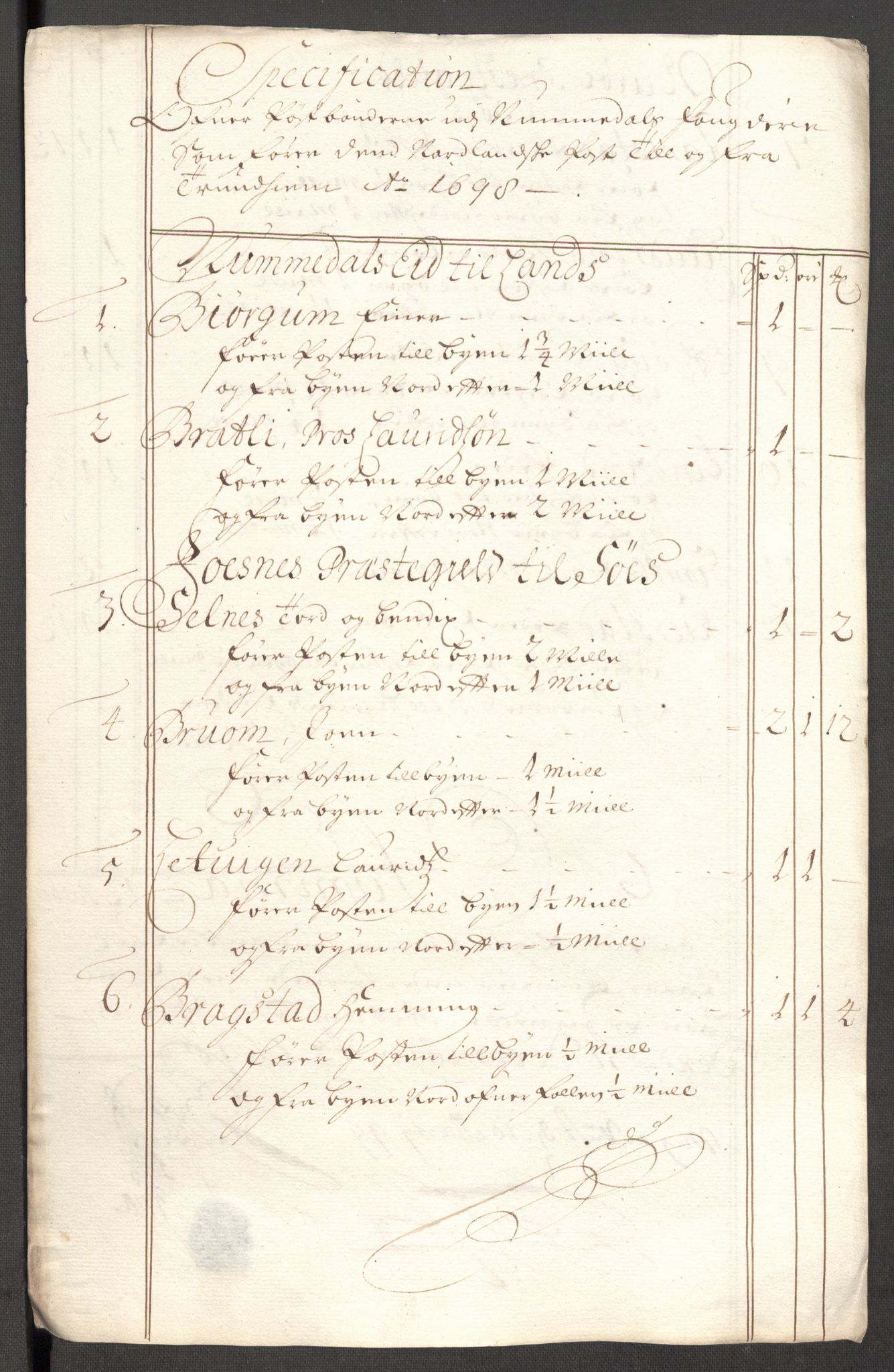 Rentekammeret inntil 1814, Reviderte regnskaper, Fogderegnskap, AV/RA-EA-4092/R64/L4425: Fogderegnskap Namdal, 1696-1698, p. 444