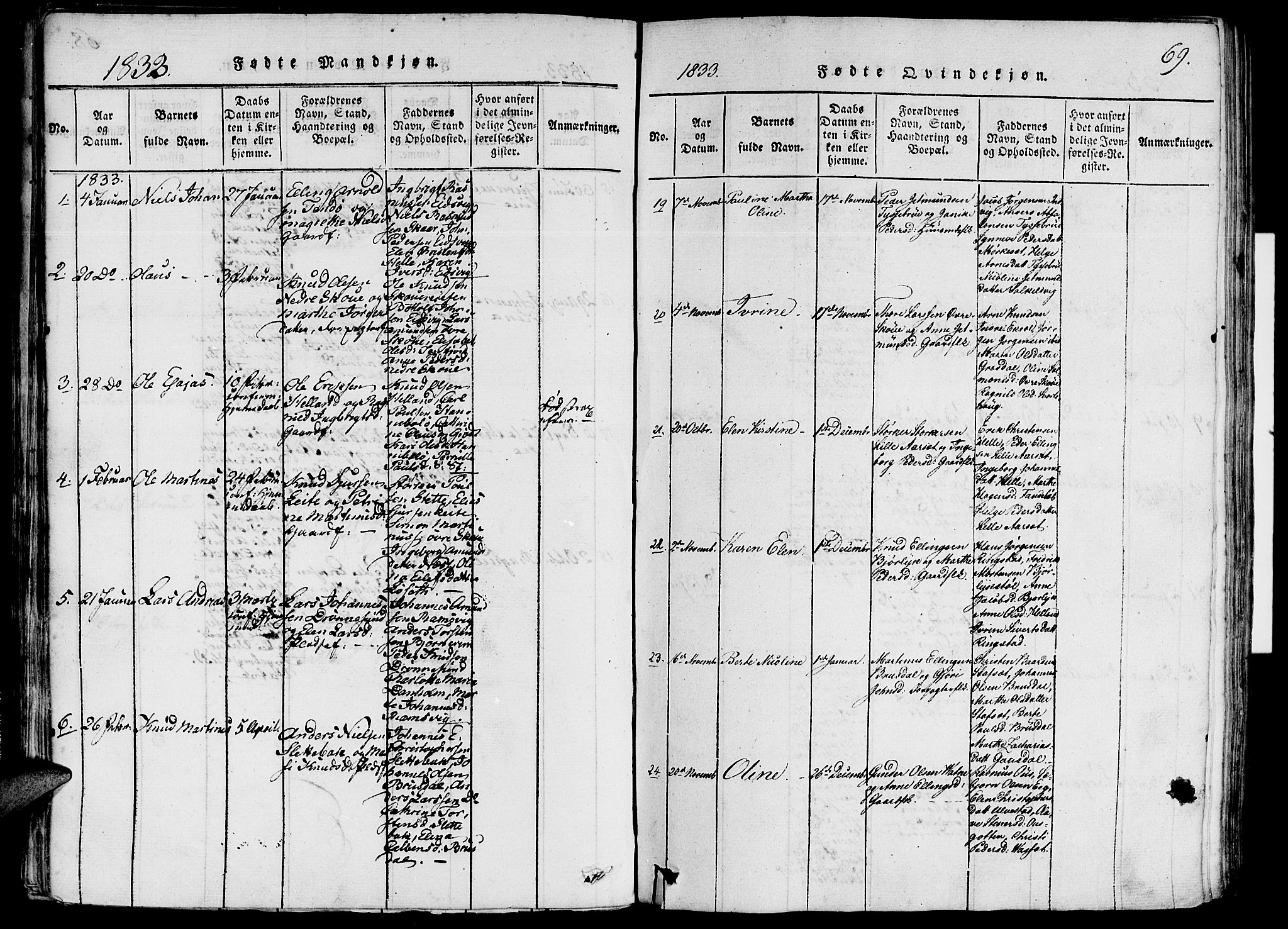 Ministerialprotokoller, klokkerbøker og fødselsregistre - Møre og Romsdal, AV/SAT-A-1454/524/L0351: Parish register (official) no. 524A03, 1816-1838, p. 69