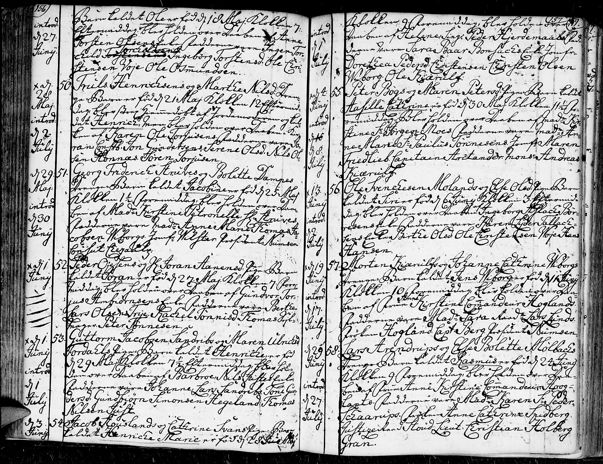 Kristiansand domprosti, AV/SAK-1112-0006/F/Fa/L0002: Parish register (official) no. A 2, 1755-1778, p. 156-157